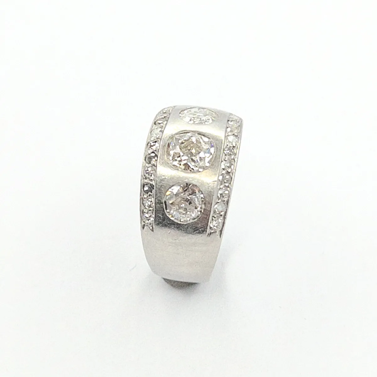 Starožitný platinový prsten s brilianty 1,31 ct - 4