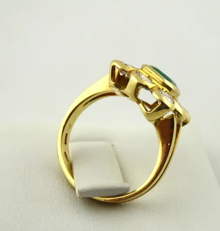 Zlatý prsten se smaragdem 1,50 ct a diamanty 1,20 ct - 6