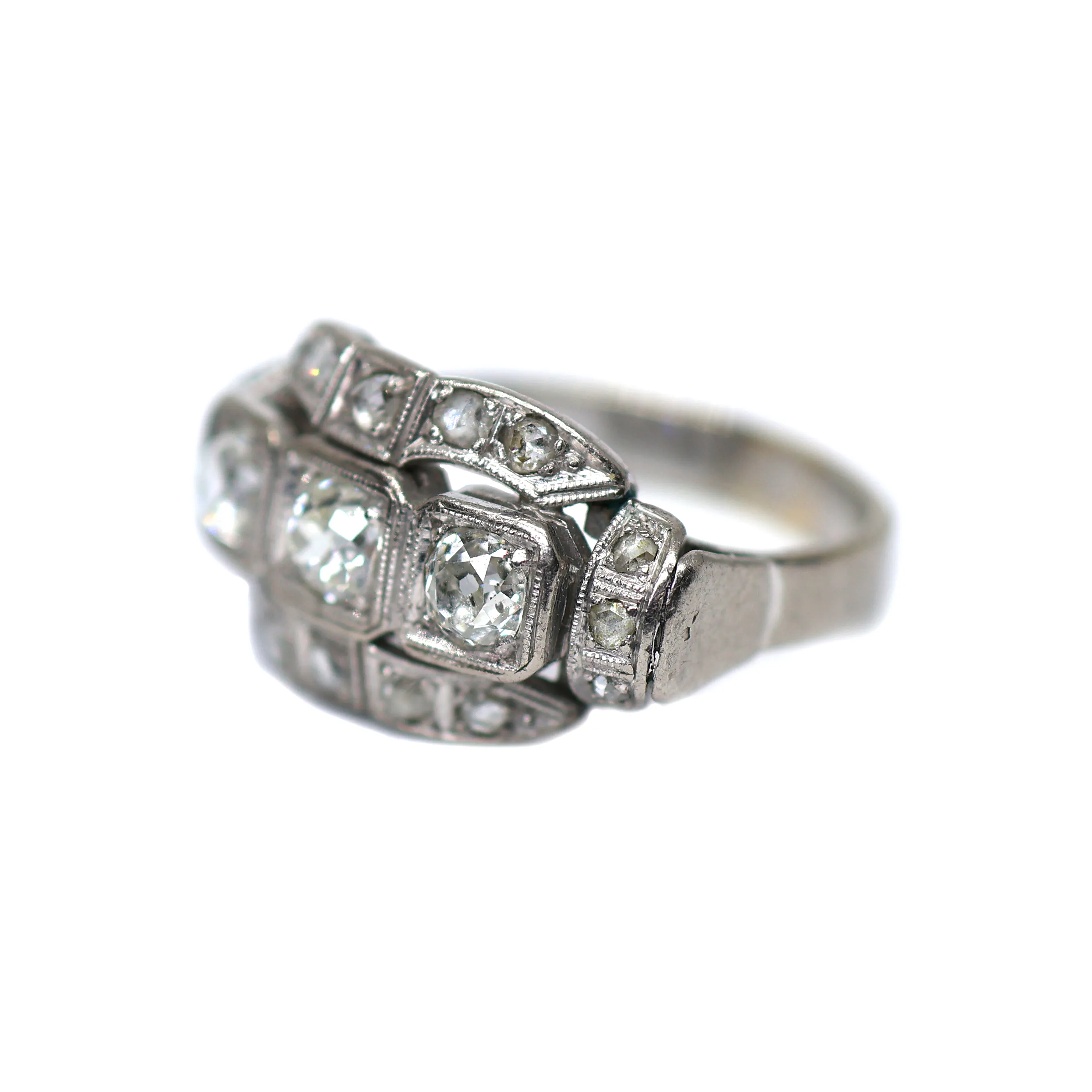 Art Deco zlatý prsten s přírodními diamanty 0,80 ct - 4