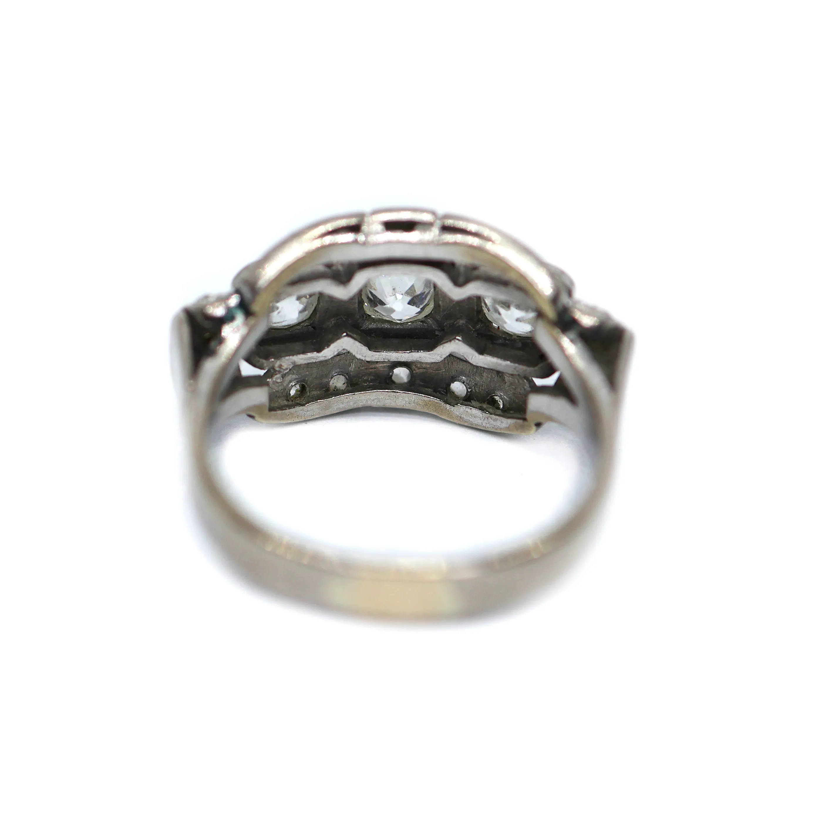 Art Deco zlatý prsten s přírodními diamanty 0,80 ct - 5