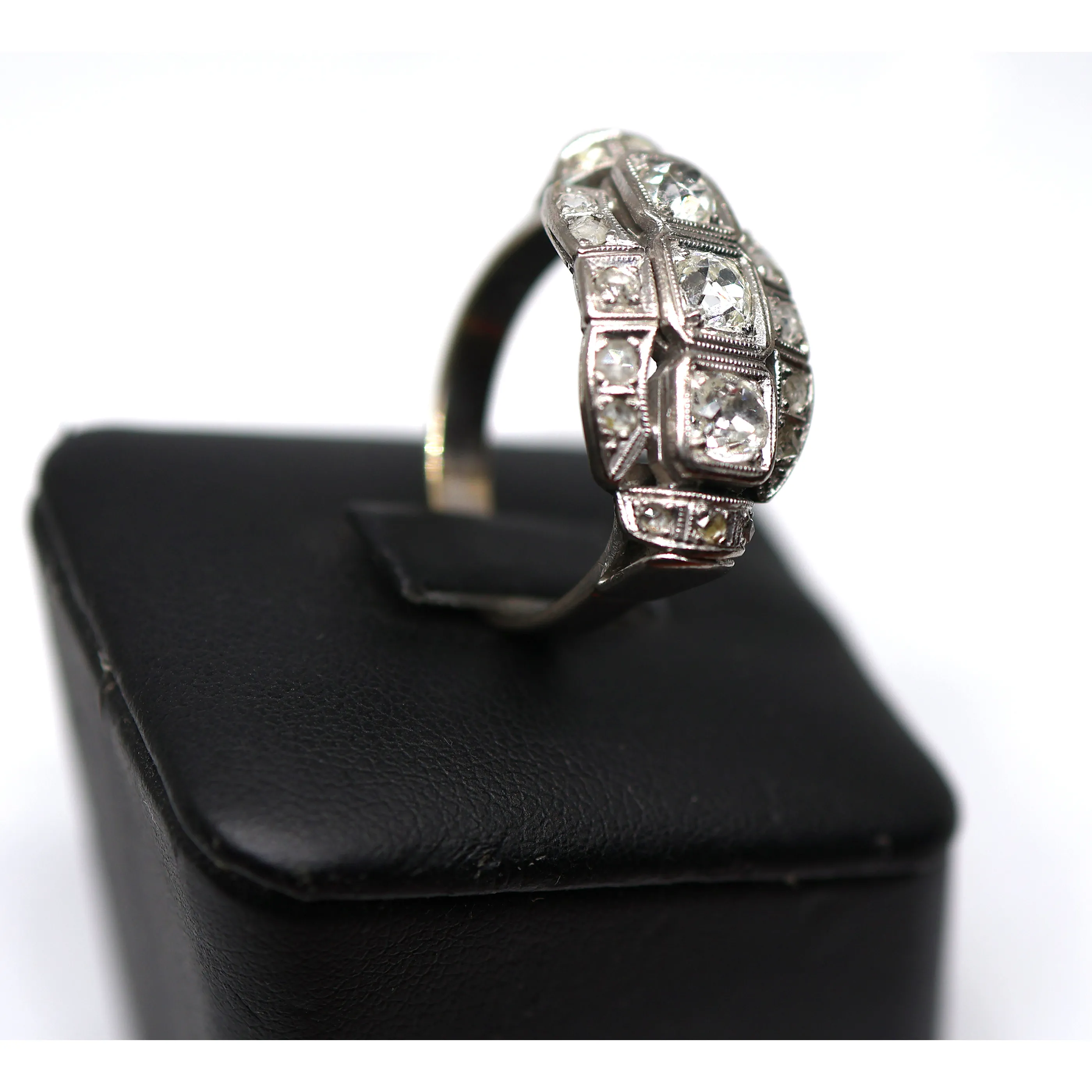 Art Deco zlatý prsten s přírodními diamanty 0,80 ct - 7