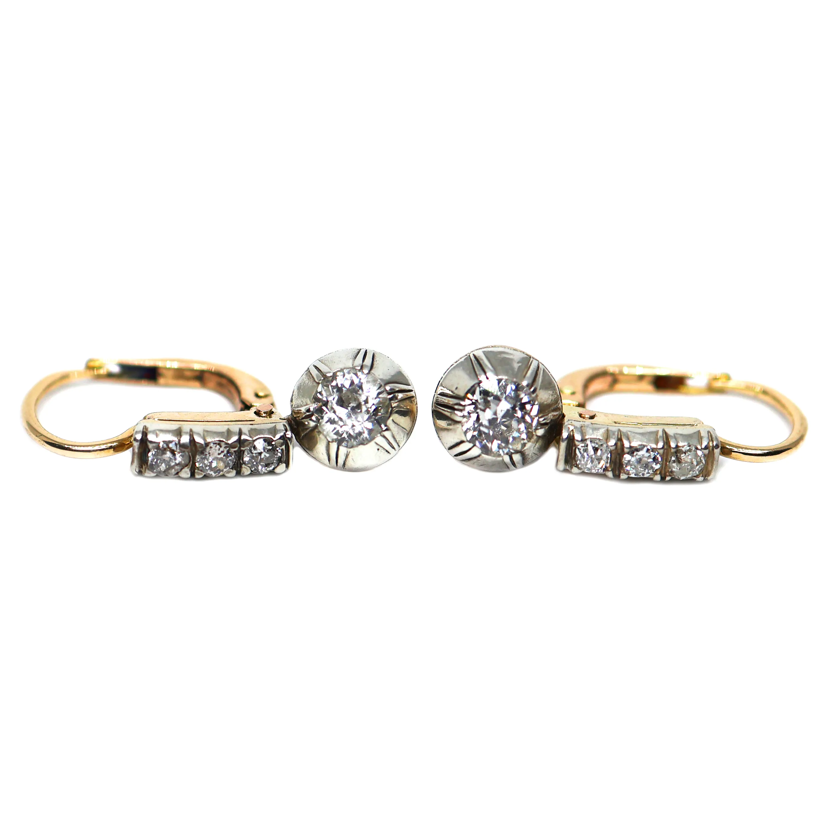 Zlaté náušnice s diamanty 1,12ct + certifikát - 2
