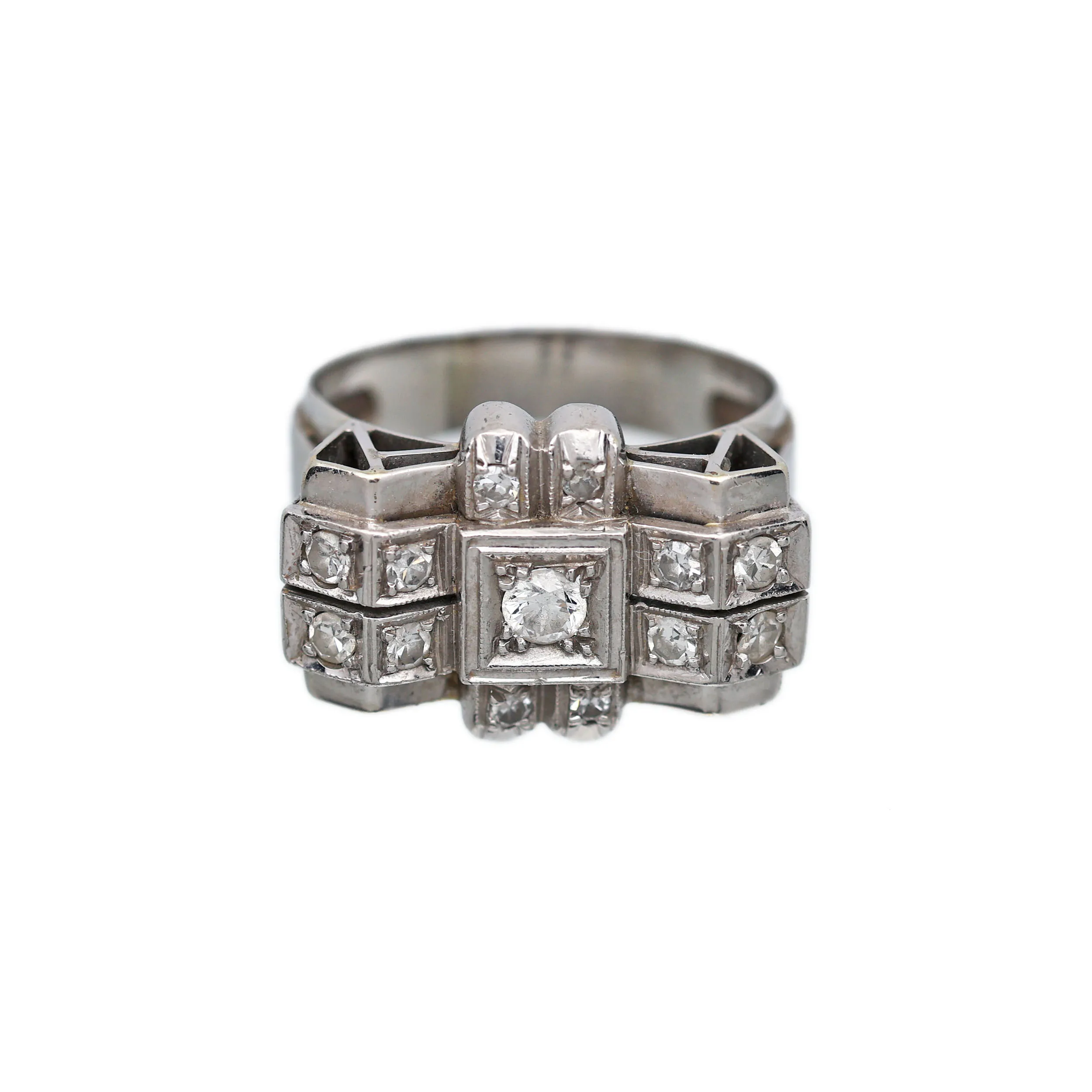 Art deco zlatý prsten s brilianty 0,40ct - 2