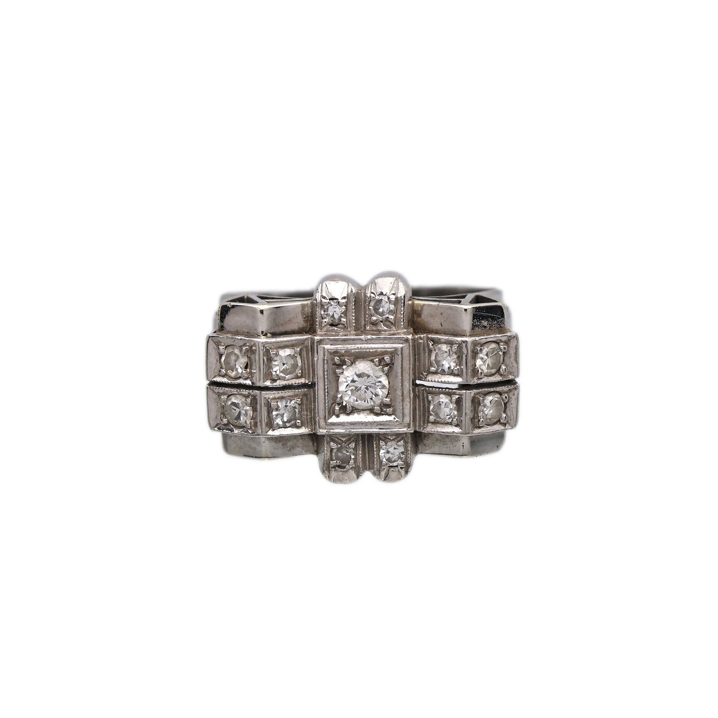 Art deco zlatý prsten s brilianty 0,40ct - 3