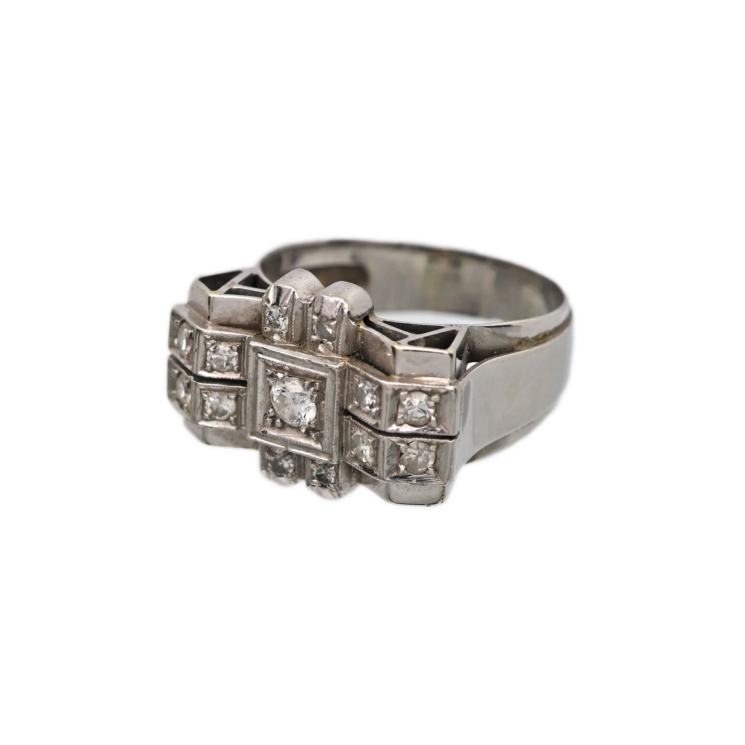 Art deco zlatý prsten s brilianty 0,40ct - 4