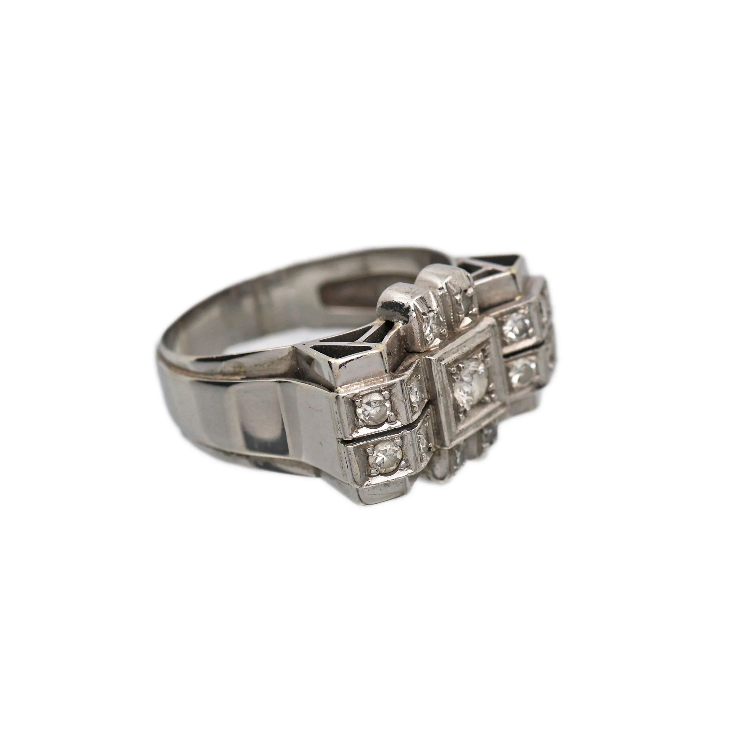 Art deco zlatý prsten s brilianty 0,40ct - 5