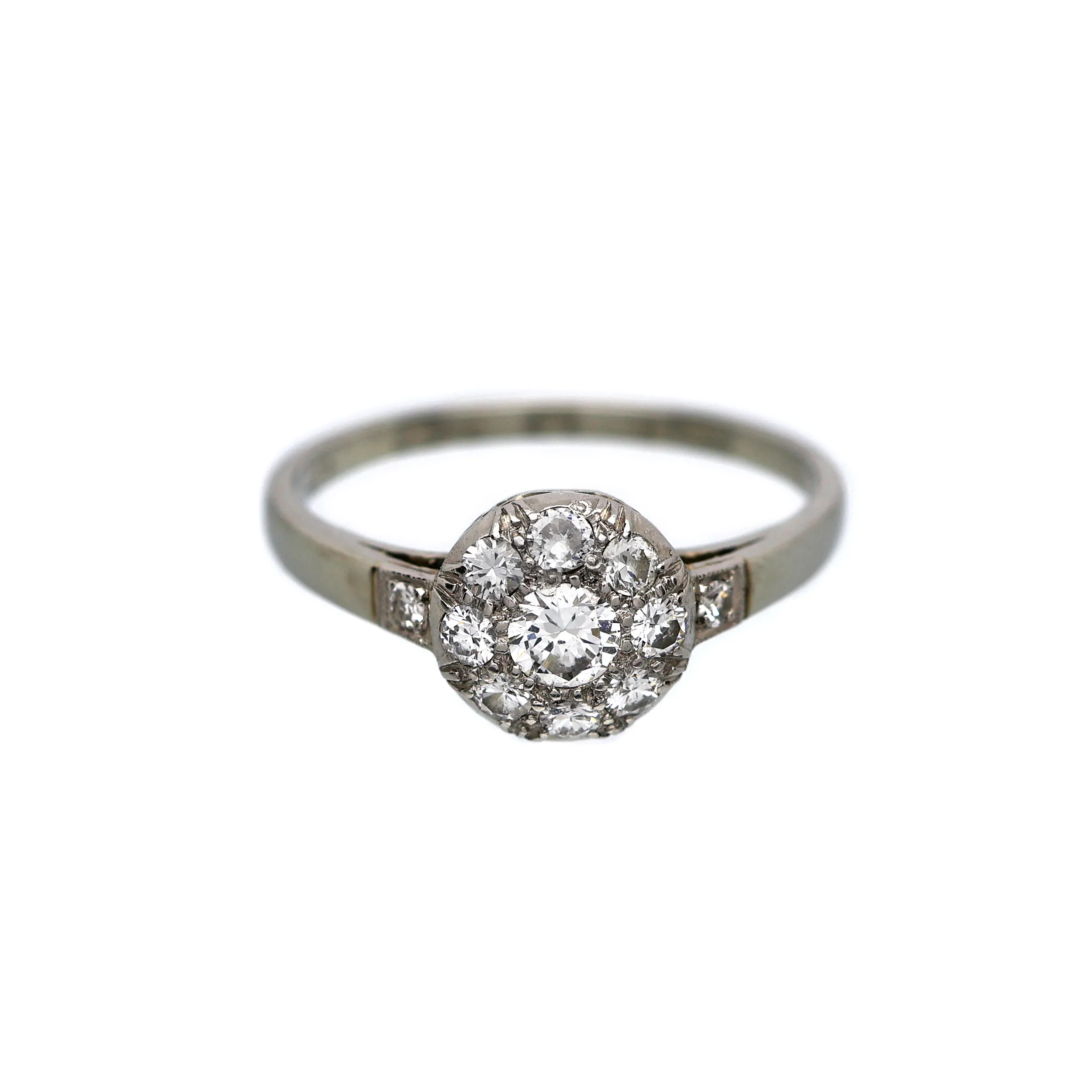 Art deco zlatý prsten s přírodními brilianty 0,46ct