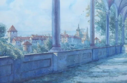 Oskar Schmidt – Pohled z Belvederu na Prahu - 3