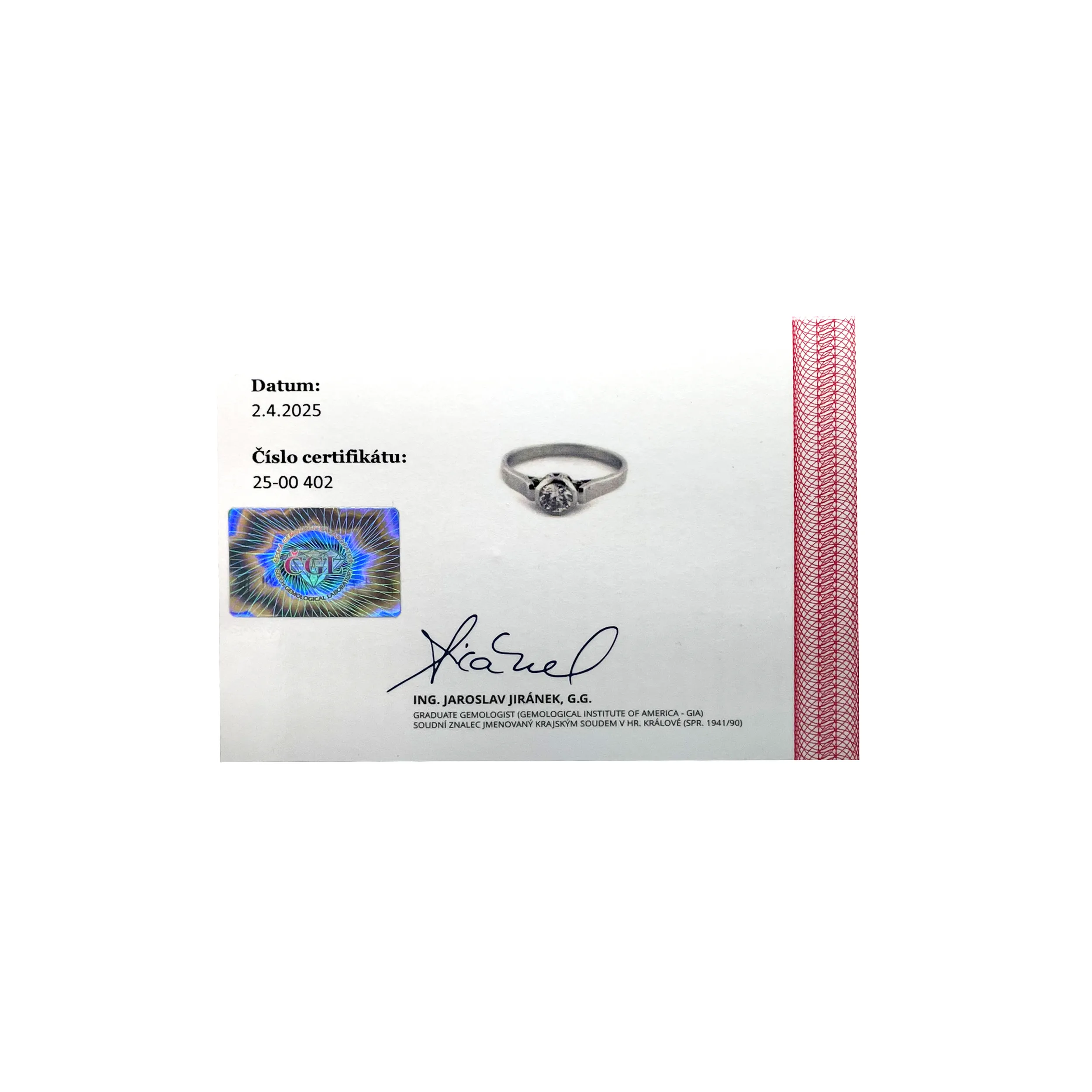 Art deco zlatý prsten s diamantem 0,60ct - 6