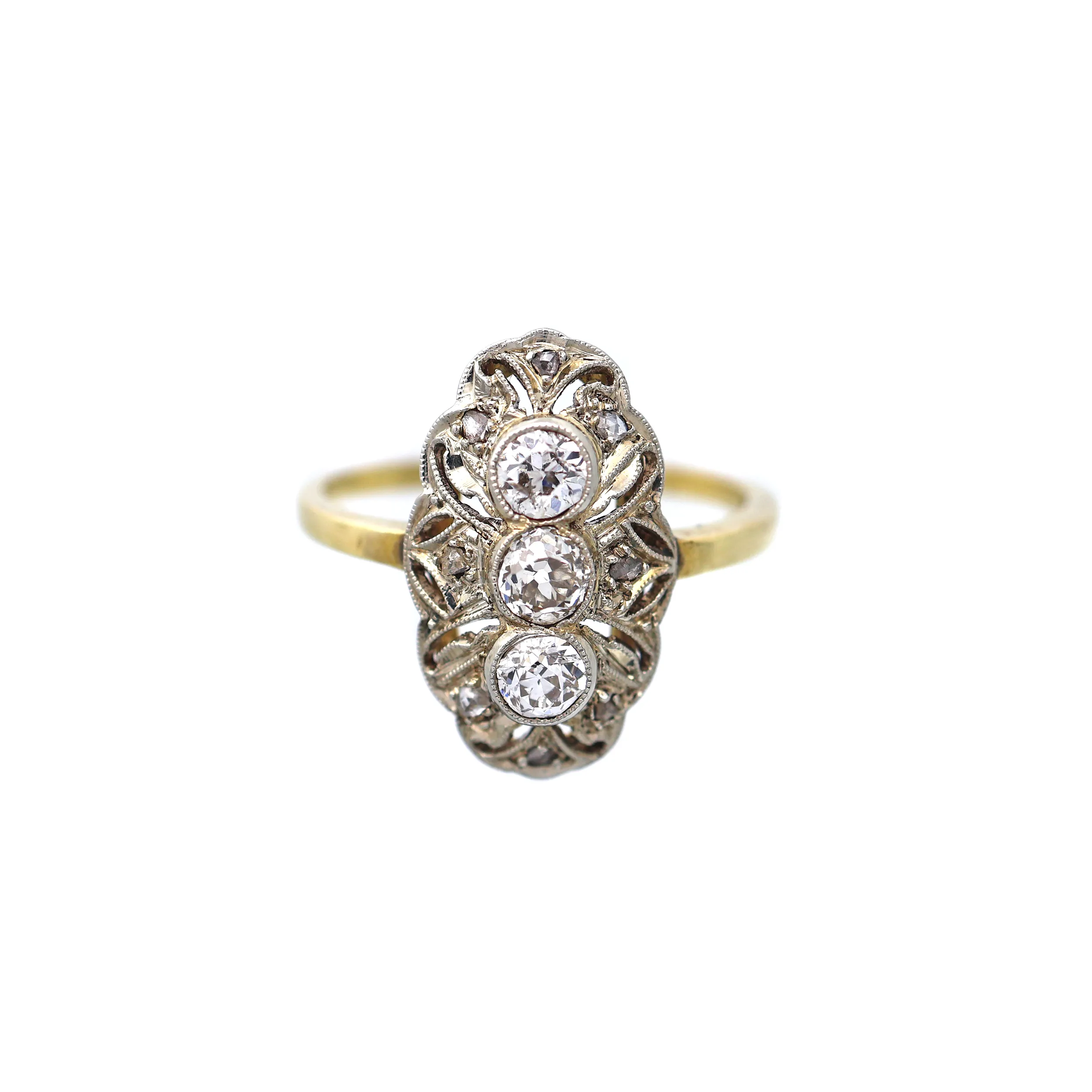 Art deco zlatý prsten s diamanty 0,60ct