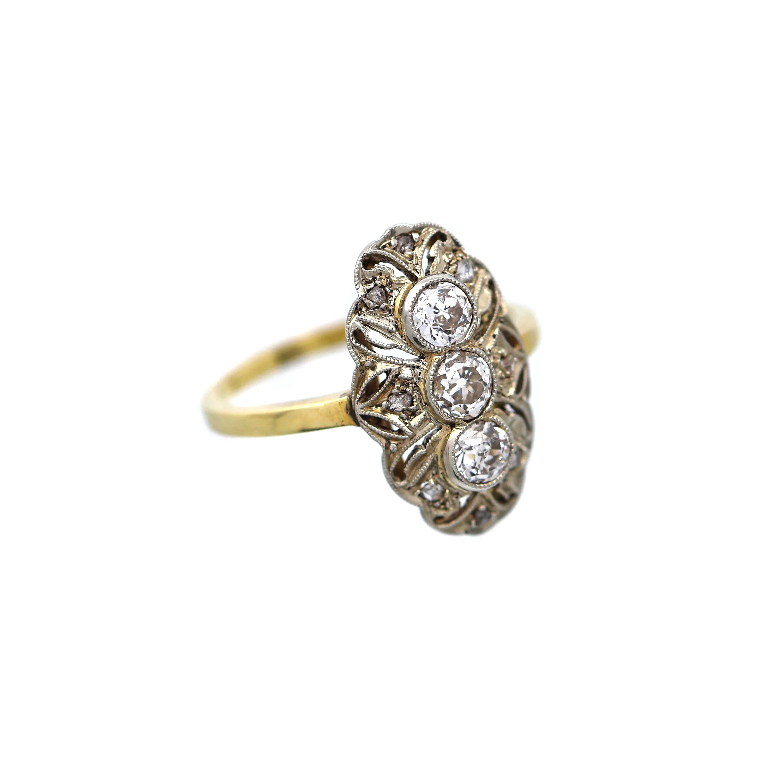 Art deco zlatý prsten s diamanty 0,60ct - 2