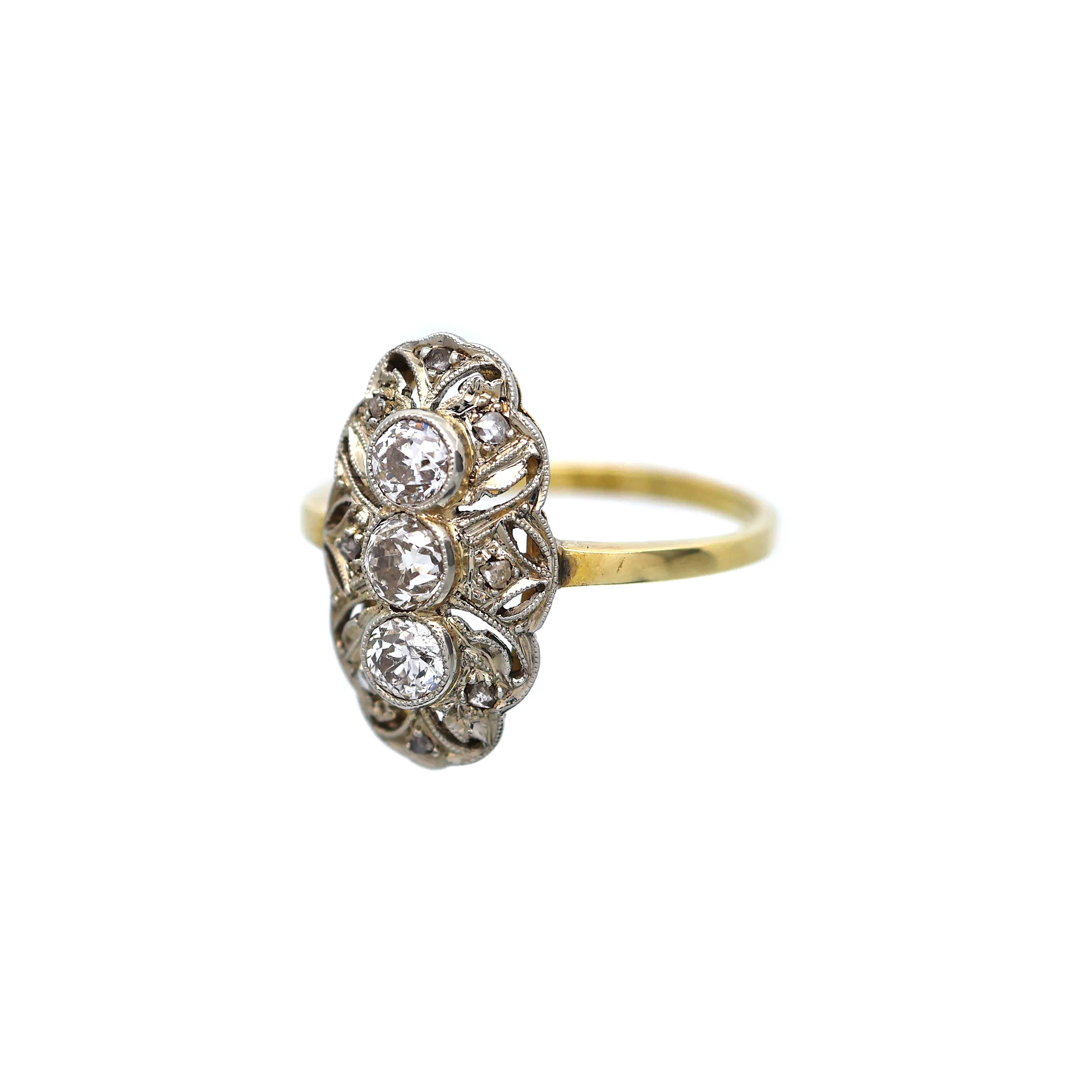 Art deco zlatý prsten s diamanty 0,60ct - 3