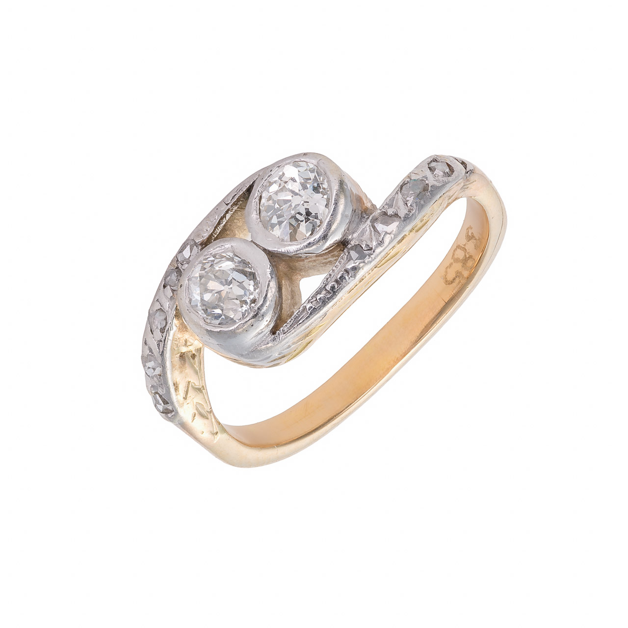 Zlatý prsten s diamanty Art Deco