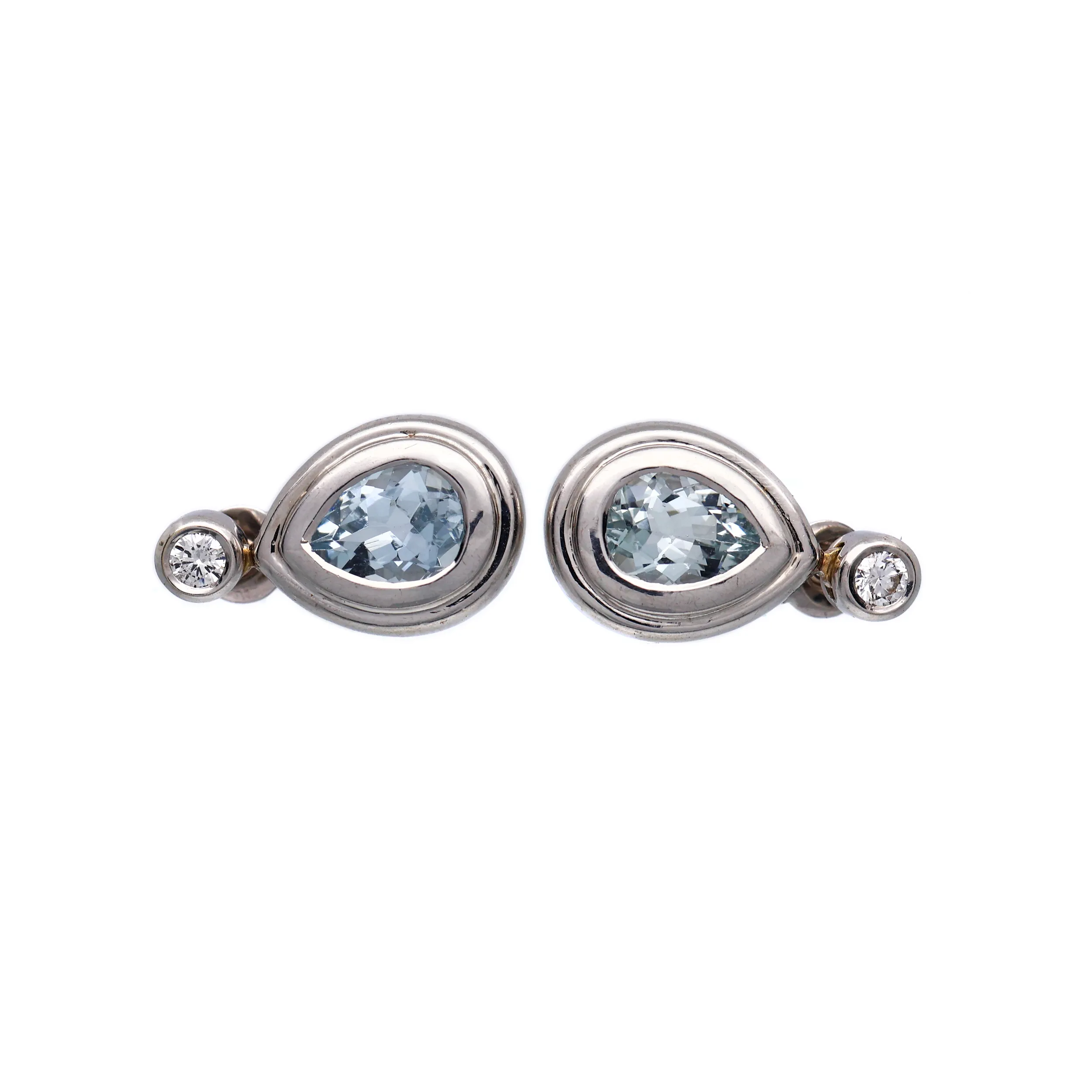 Zlaté náušnice s akvamaríny 2,26ct a brilianty 0,20ct +certifikát - 3
