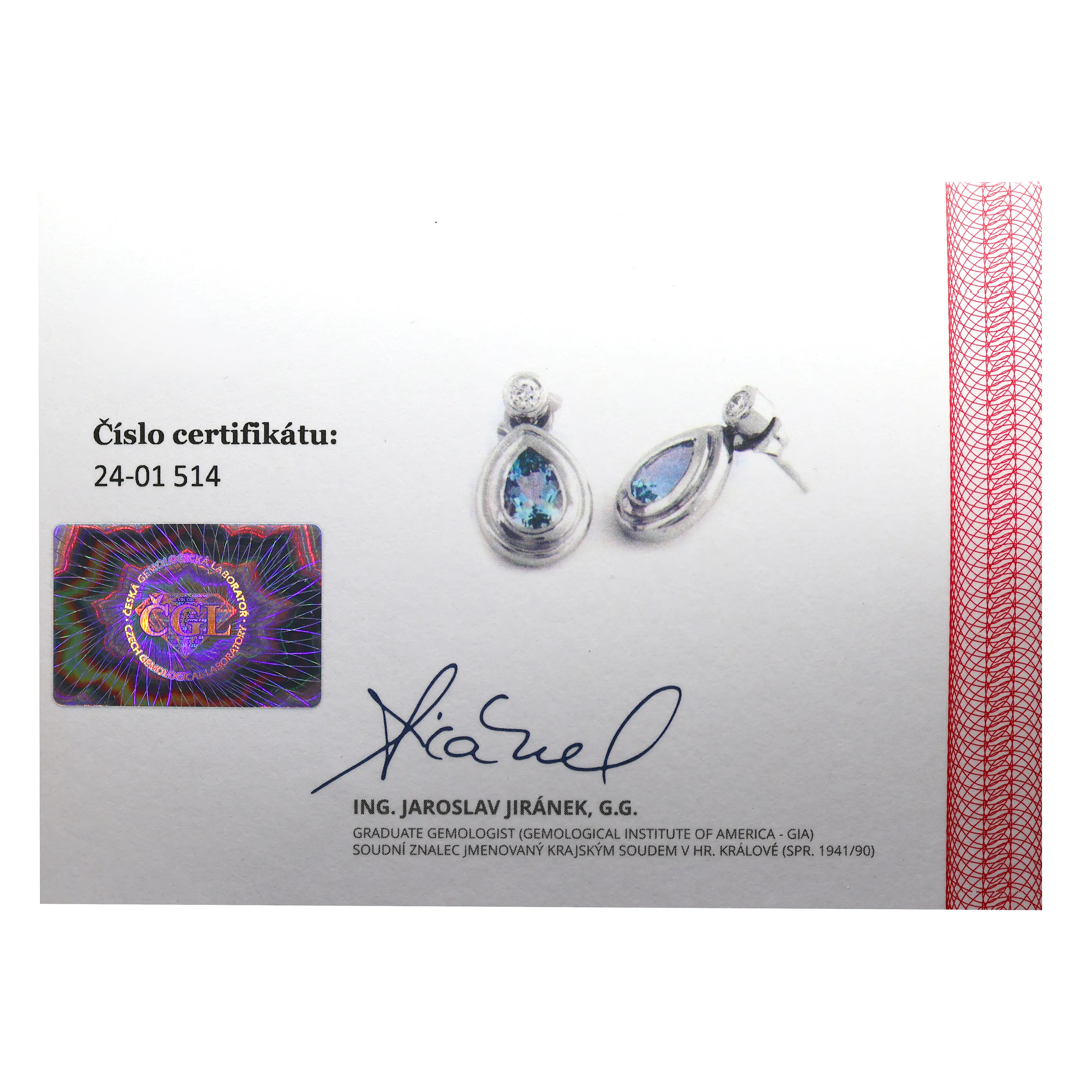 Zlaté náušnice s akvamaríny 2,26ct a brilianty 0,20ct +certifikát - 4