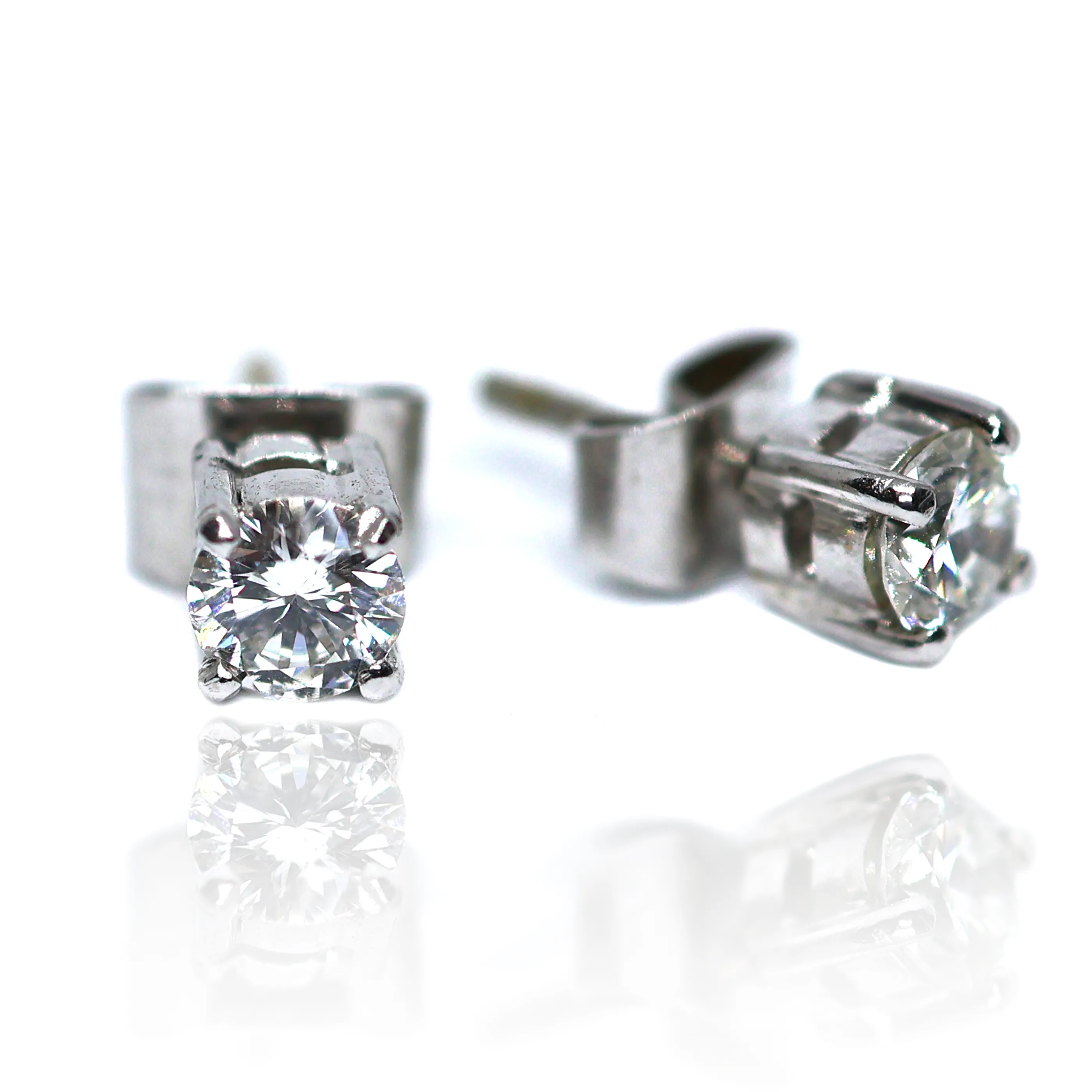 Zlaté náušnice s brilianty 0,50 ct (W, VS) - 2