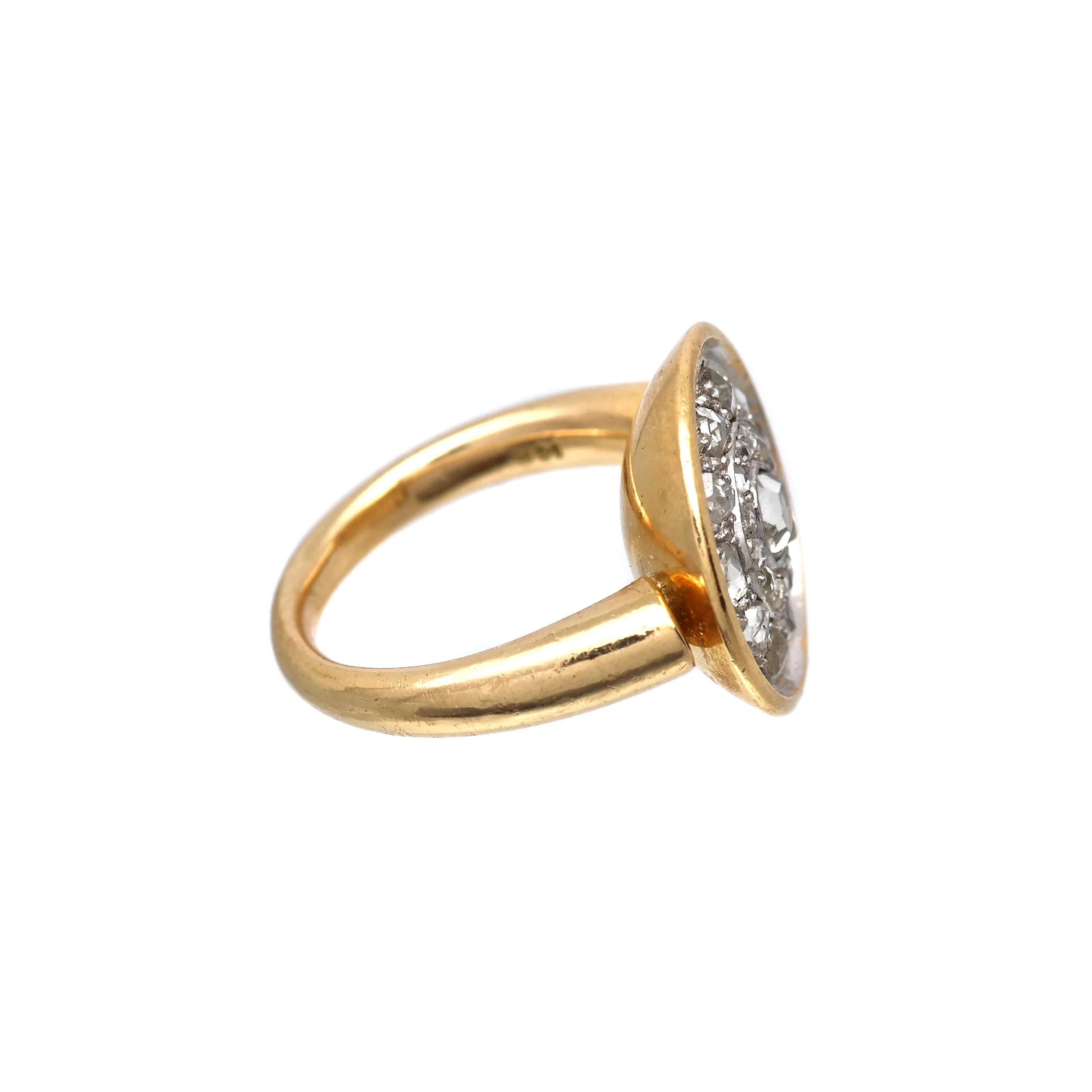 Art deco zlatý prsten s přírodními diamanty 0,90 ct - 5