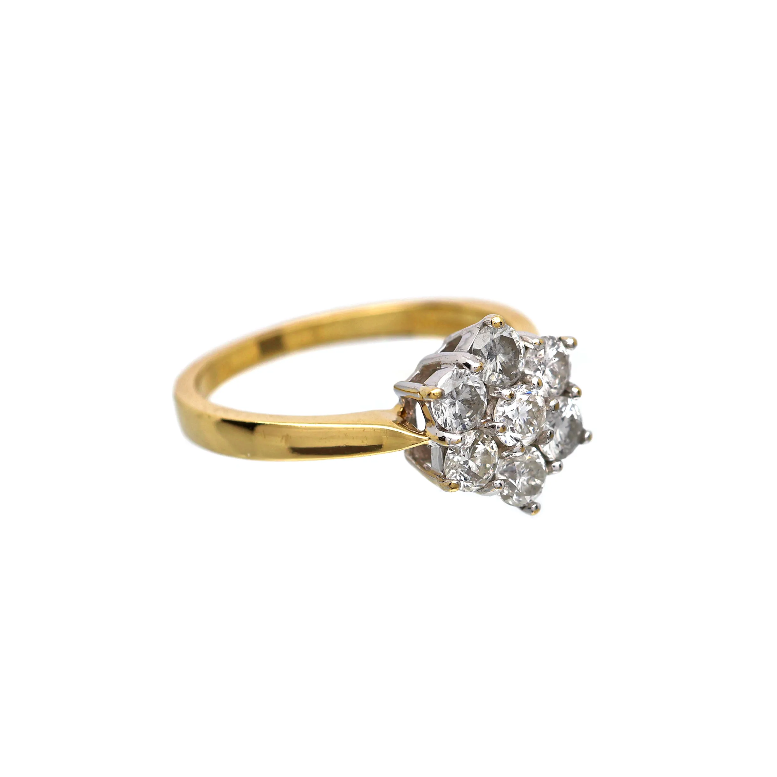 Zlatý prsten s brilianty 0,95ct (vzácně bílý F-G-H) ve tvaru kytičky - 2