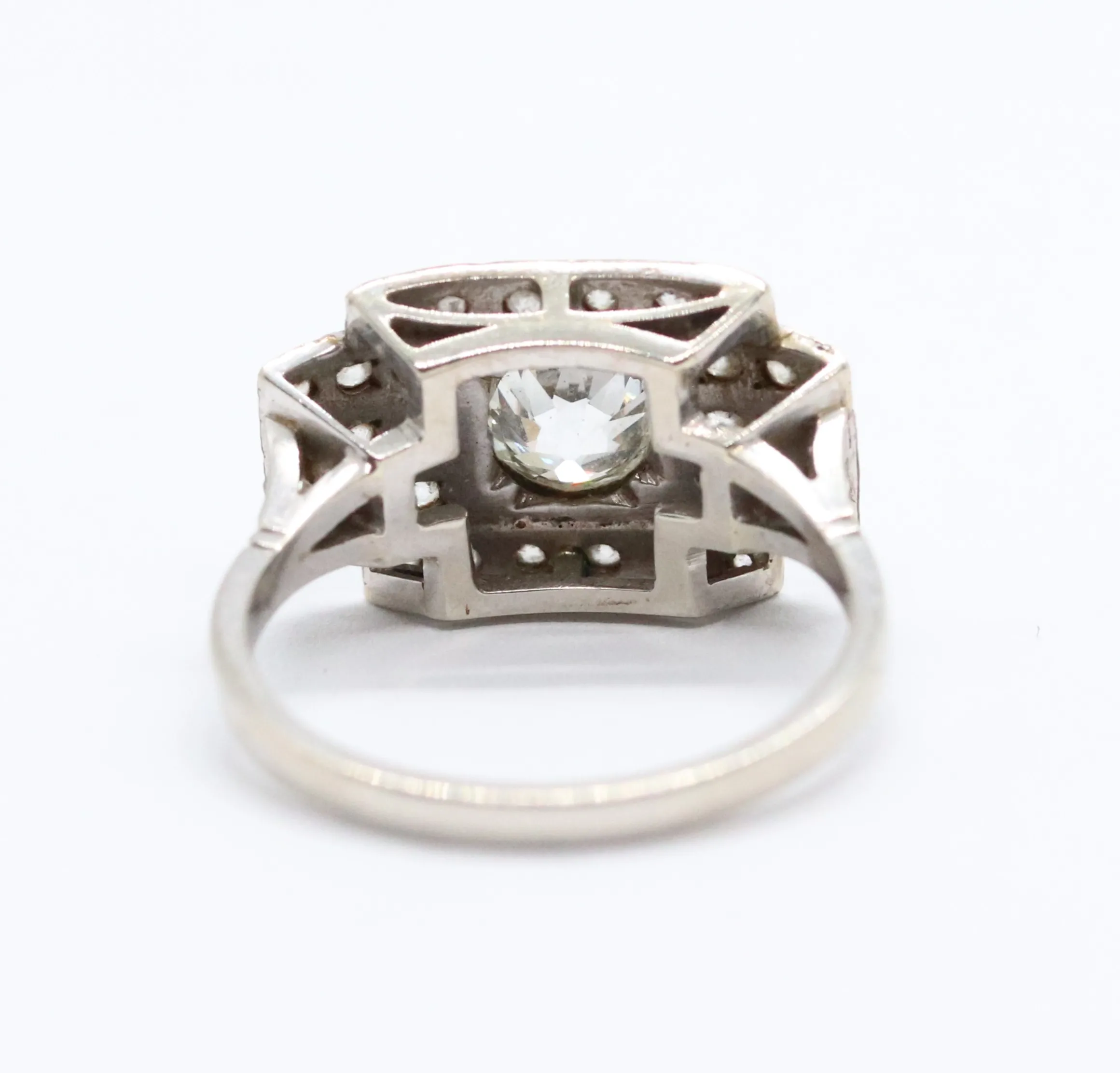 Art deco zlatý diamantový prsten - 8