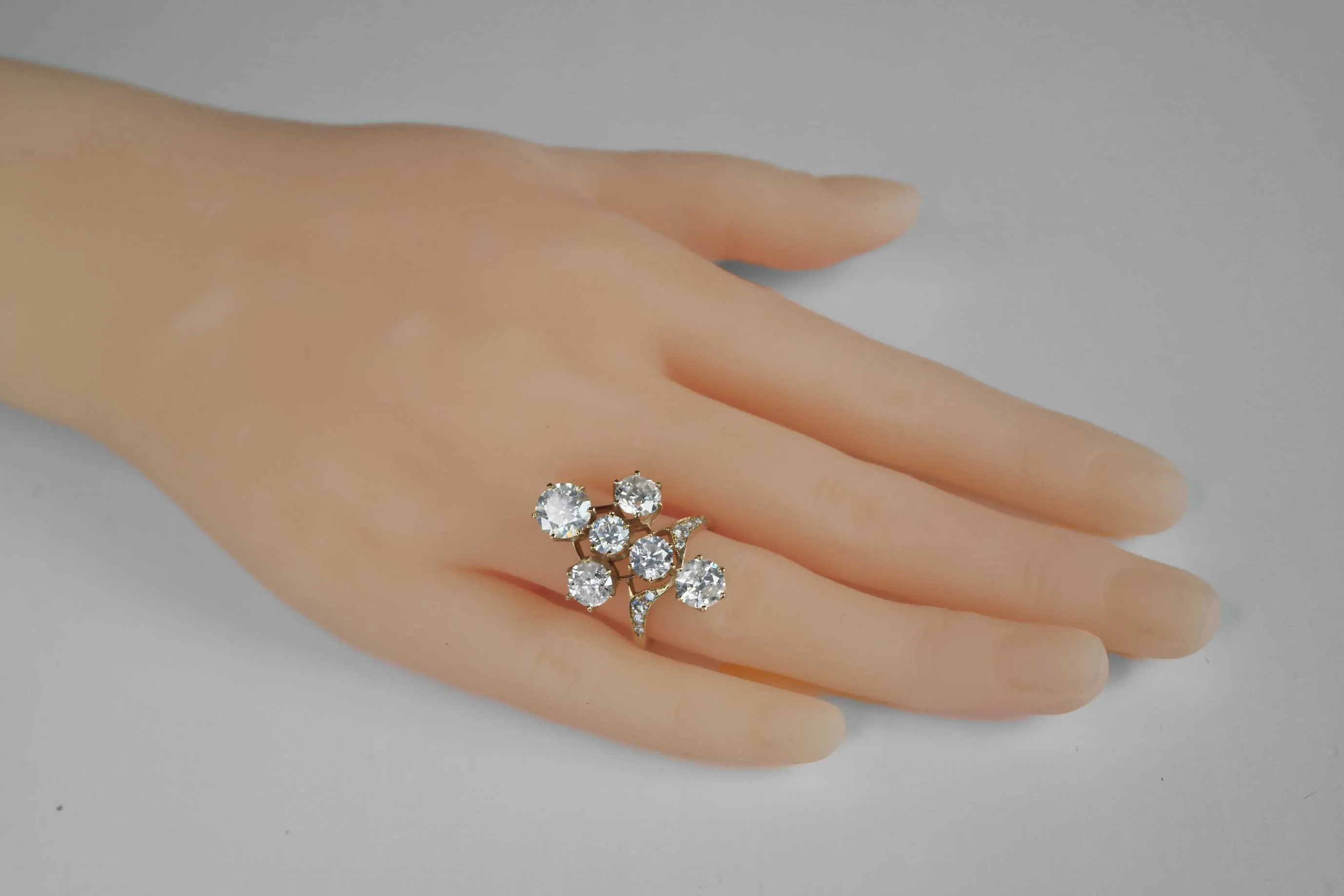 Zlatý prsten s diamanty – 6,18 ct - 4