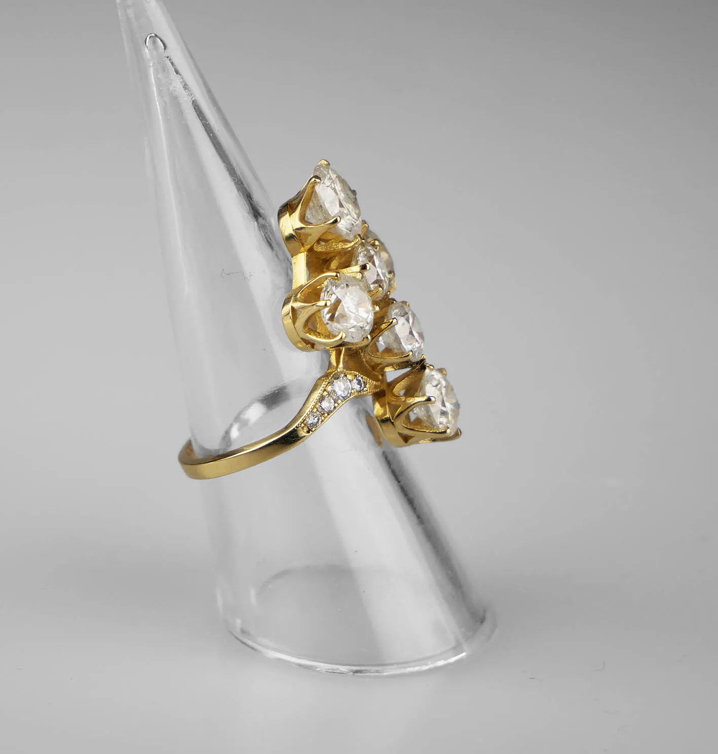 Zlatý prsten s diamanty – 6,18 ct - 5