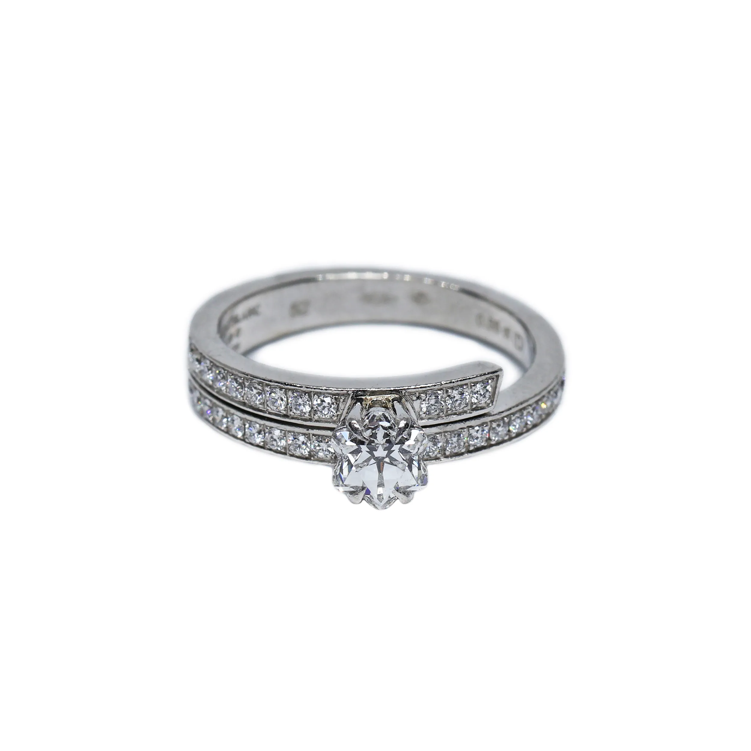 Platinový prsten s diamanty 0,56ct (E, IF) a 0,23ct(D-E-F) +certifikát IGI - 2
