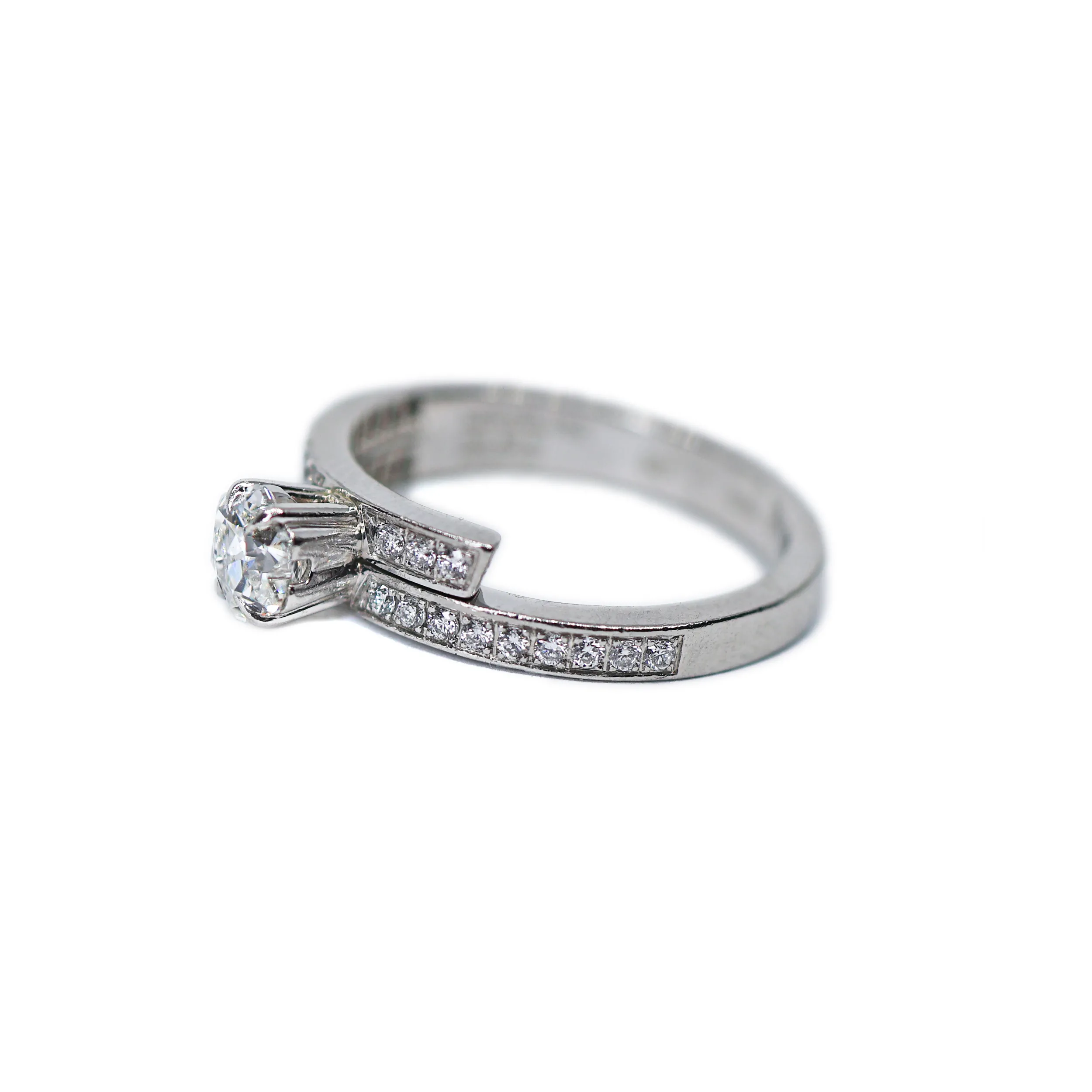 Platinový prsten s diamanty 0,56ct (E, IF) a 0,23ct(D-E-F) +certifikát IGI - 4