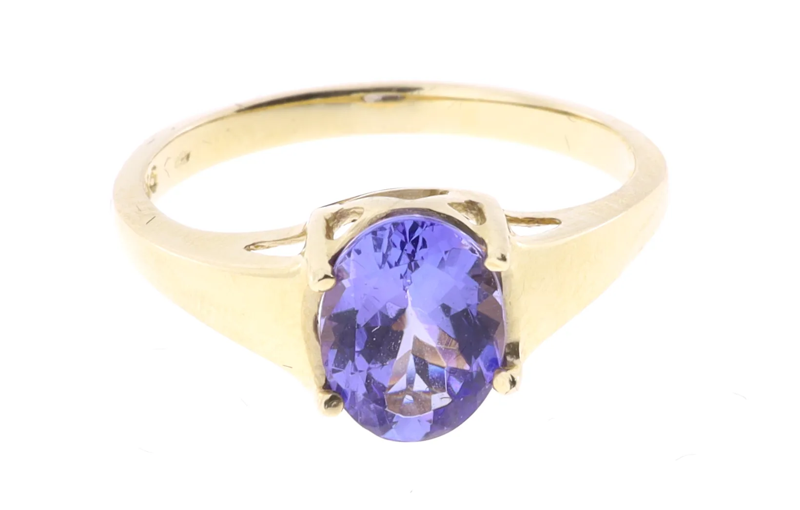 Elegantní prsten ze 14kt zlata s tanzanitem - 2