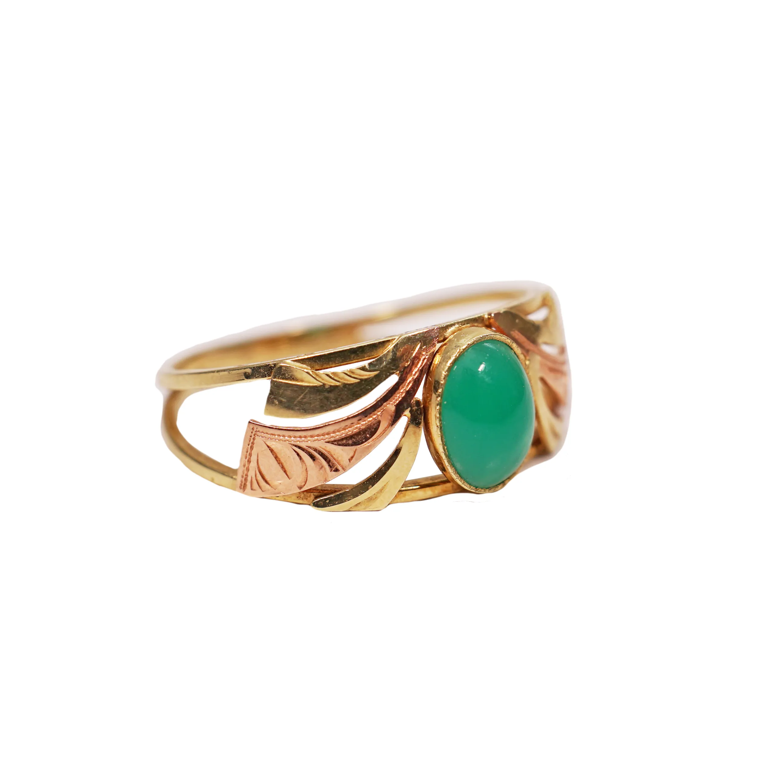 Zlatý prsten s chrysoprasem - 2