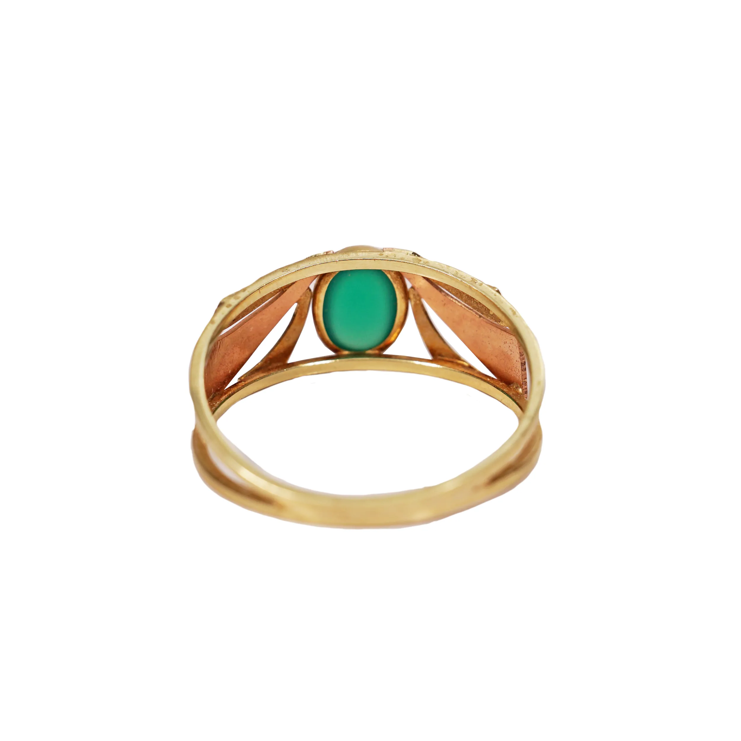 Zlatý prsten s chrysoprasem - 3