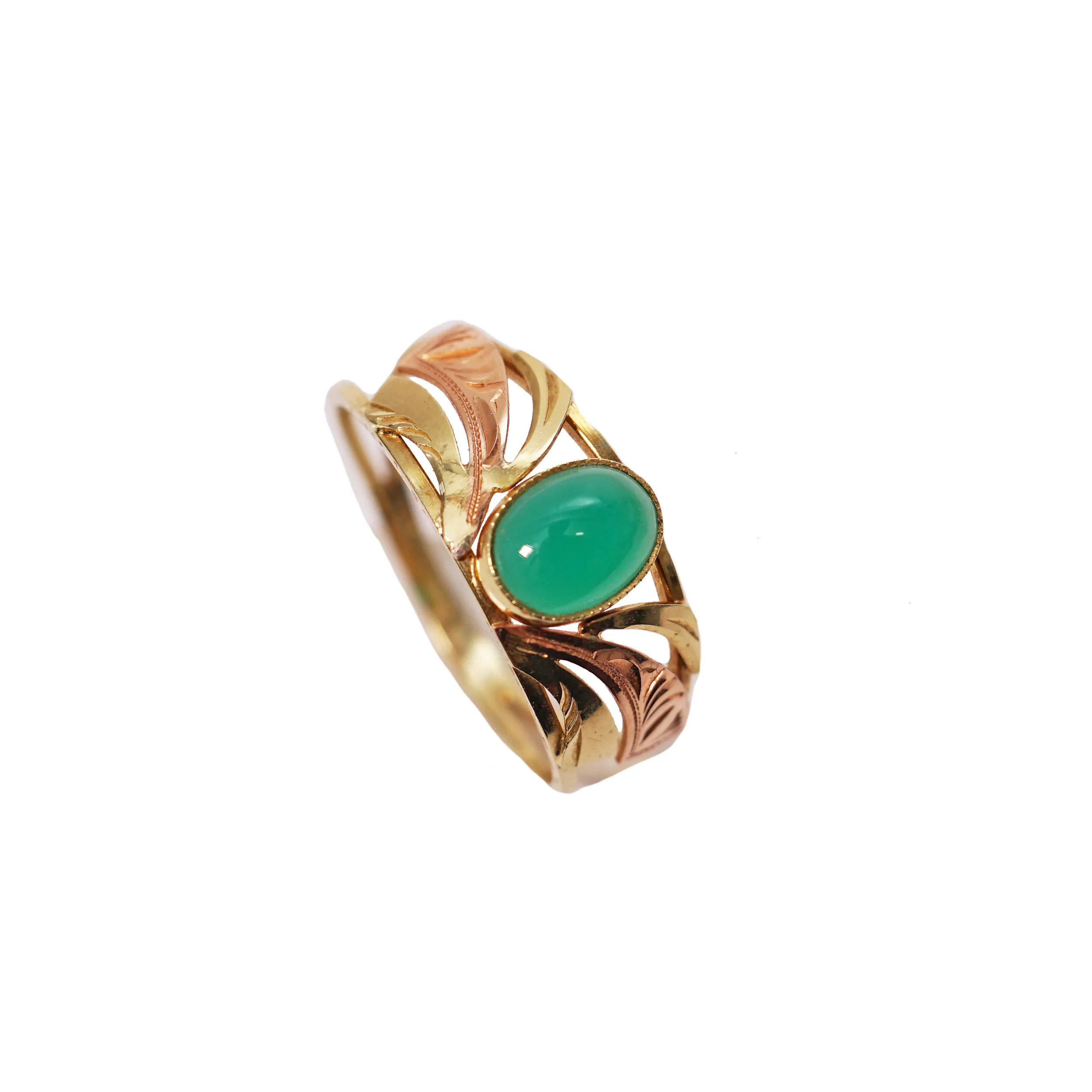 Zlatý prsten s chrysoprasem - 4
