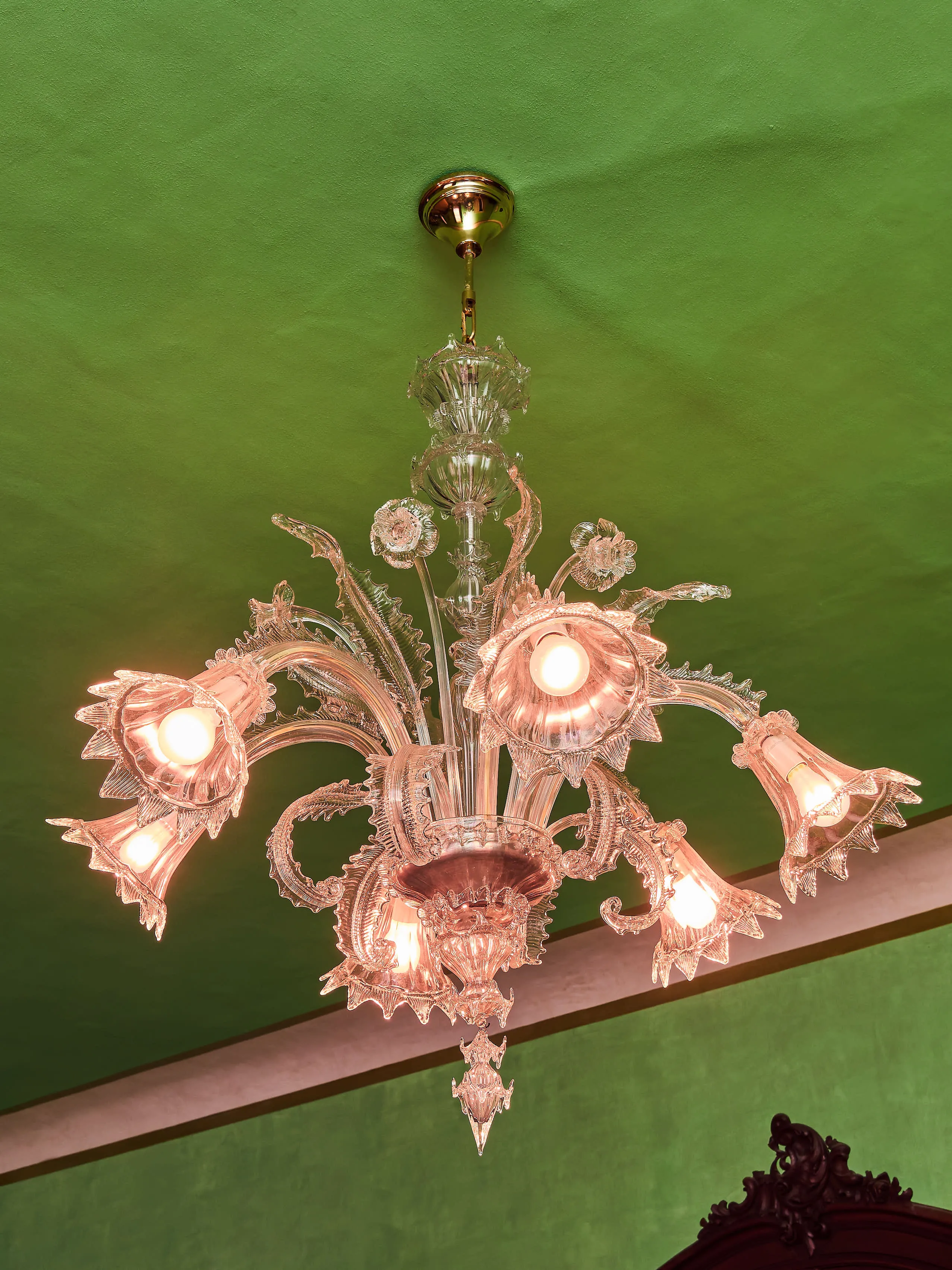 Benátský křišťálový lustr ze štípaného skla – Murano, Itálie, 1950 - 2