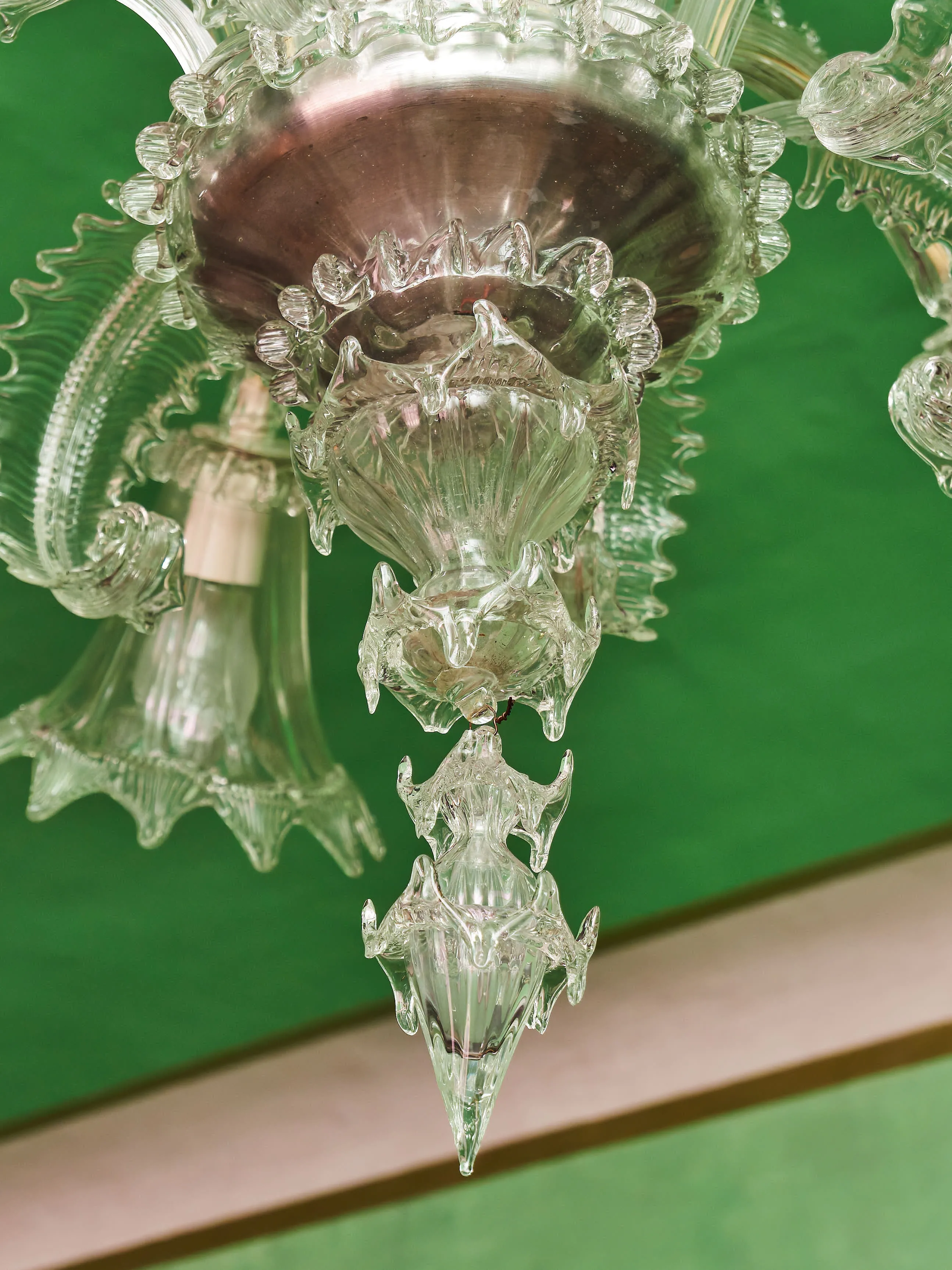 Benátský křišťálový lustr ze štípaného skla – Murano, Itálie, 1950 - 6