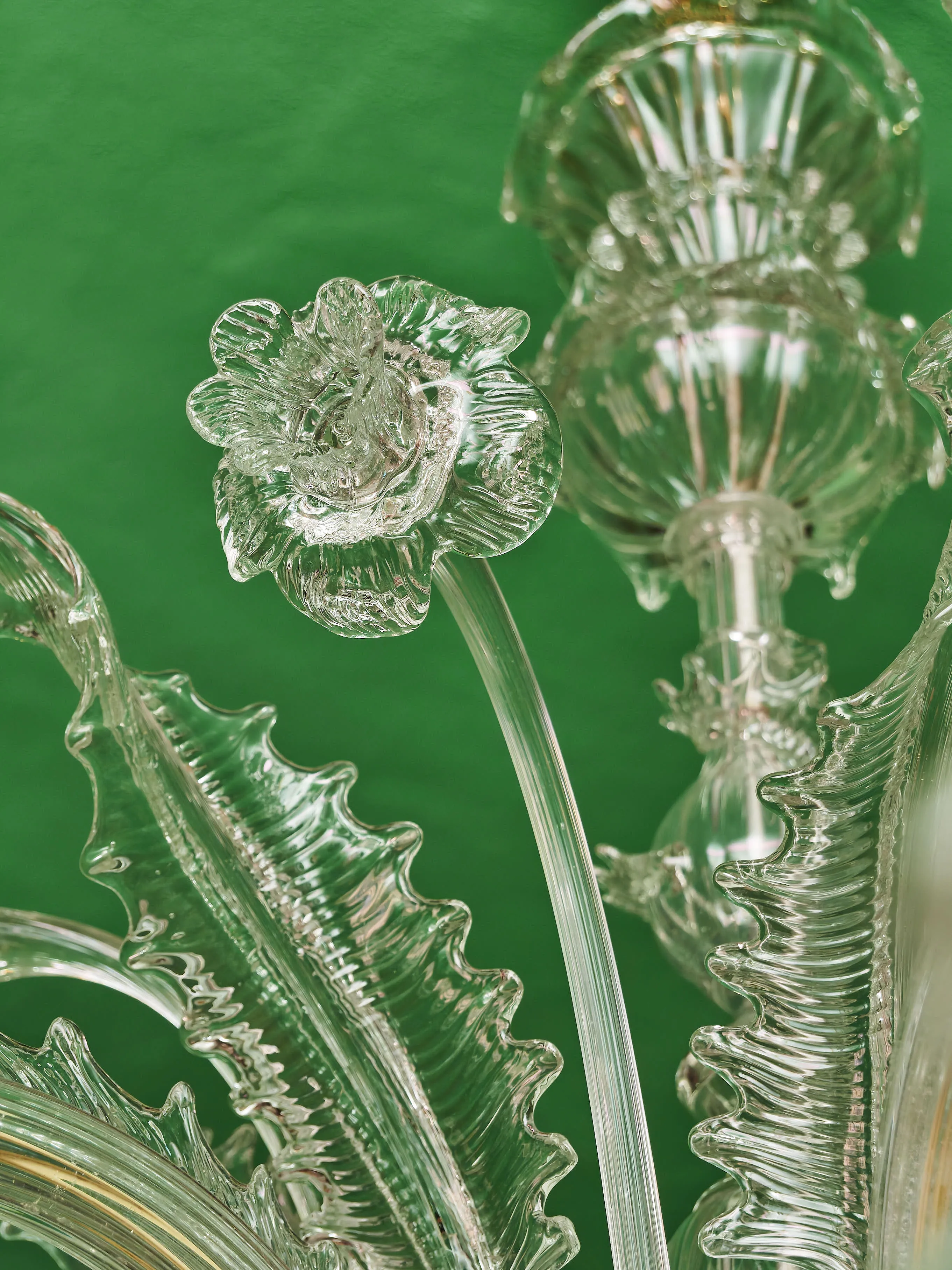 Benátský křišťálový lustr ze štípaného skla – Murano, Itálie, 1950 - 8