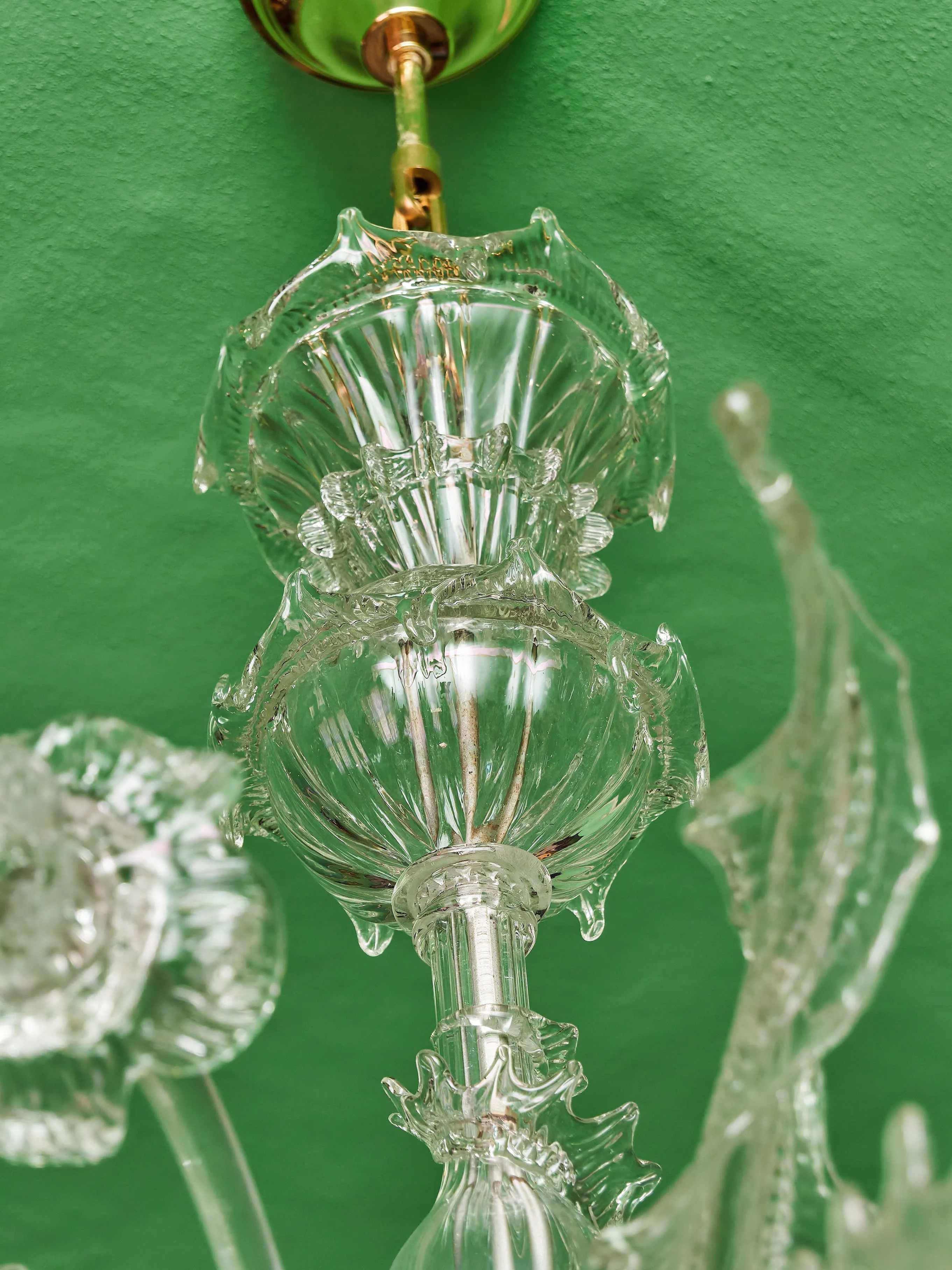 Benátský křišťálový lustr ze štípaného skla – Murano, Itálie, 1950 - 9