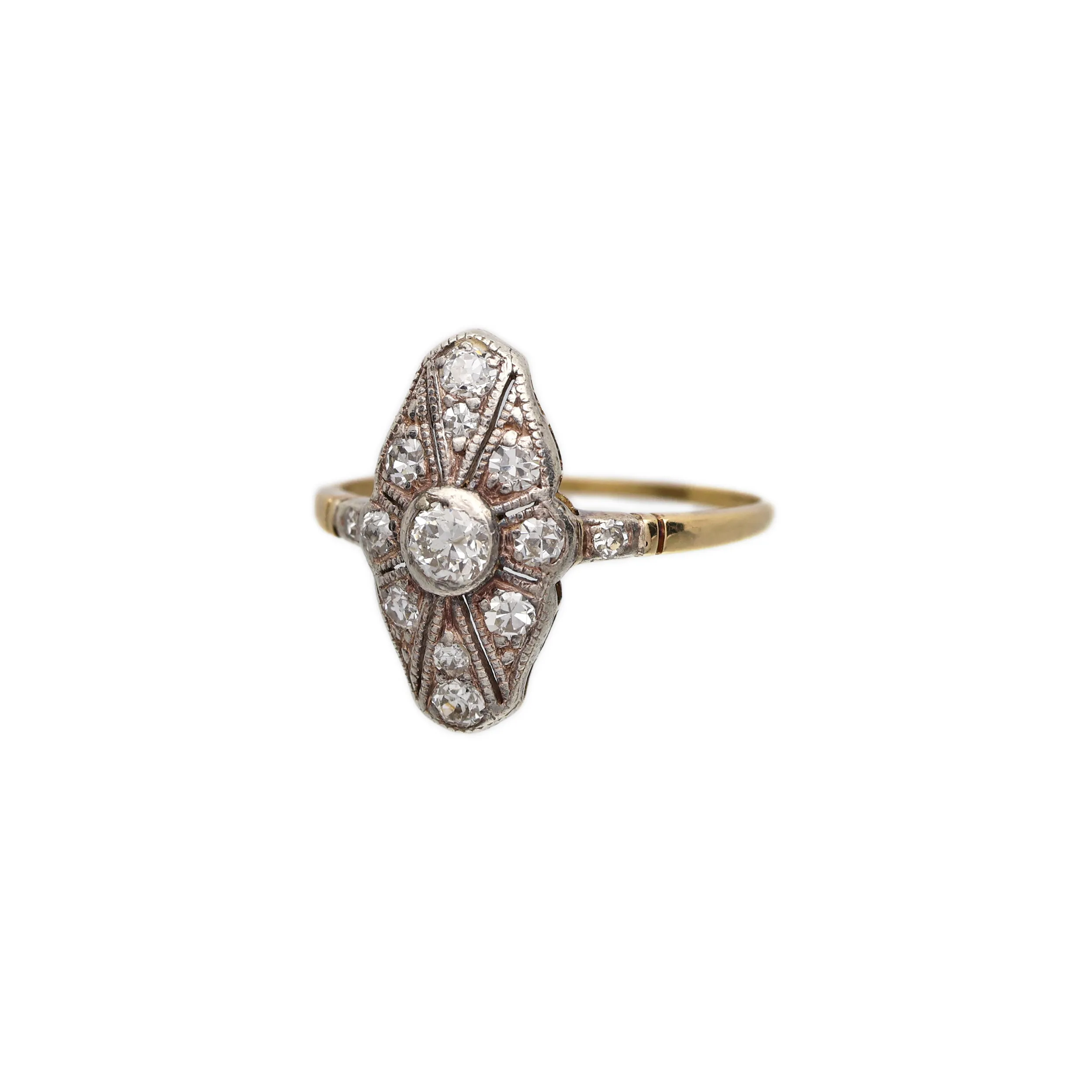 Starožitný zlatý prsten s diamanty 0,40ct - 4