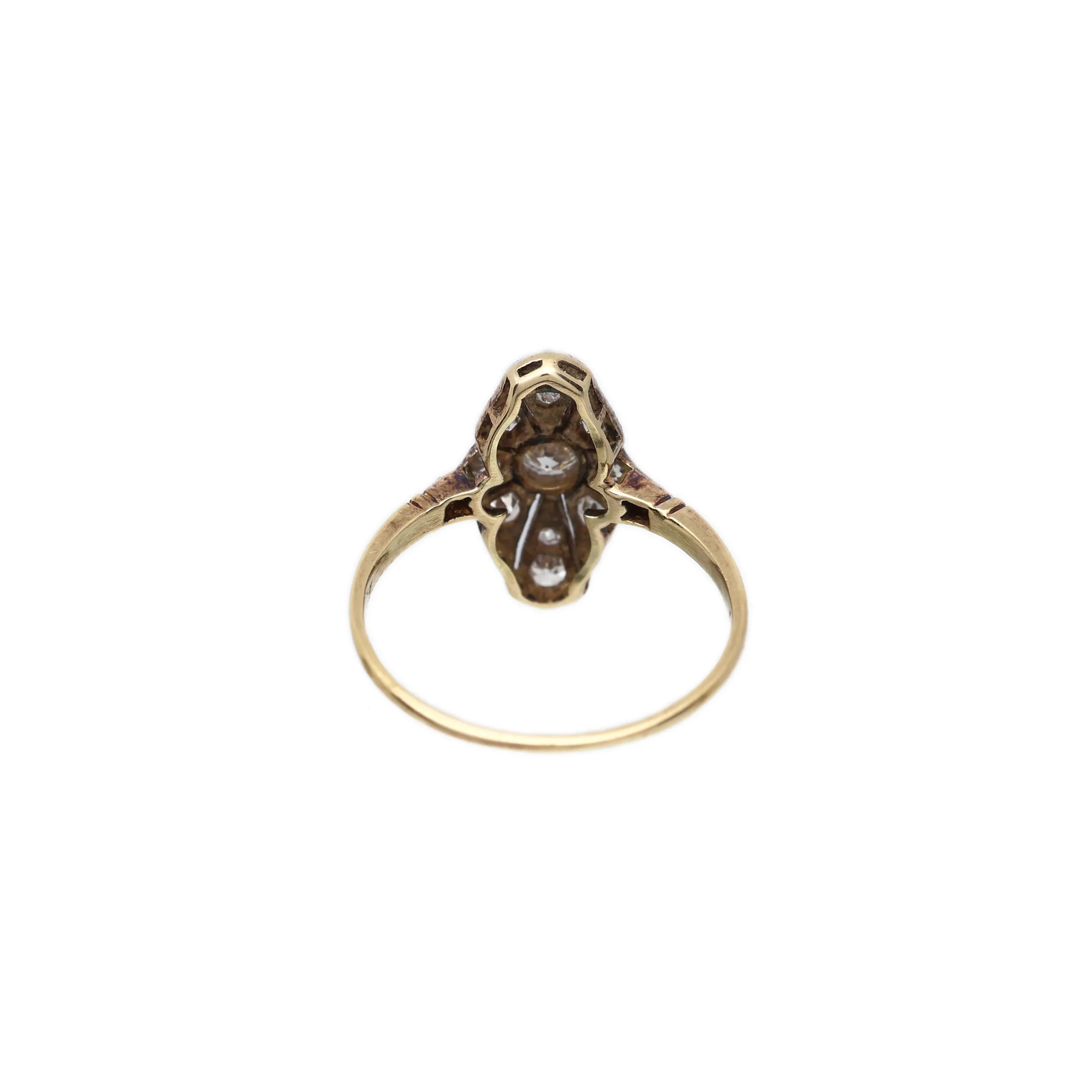 Starožitný zlatý prsten s diamanty 0,40ct - 6