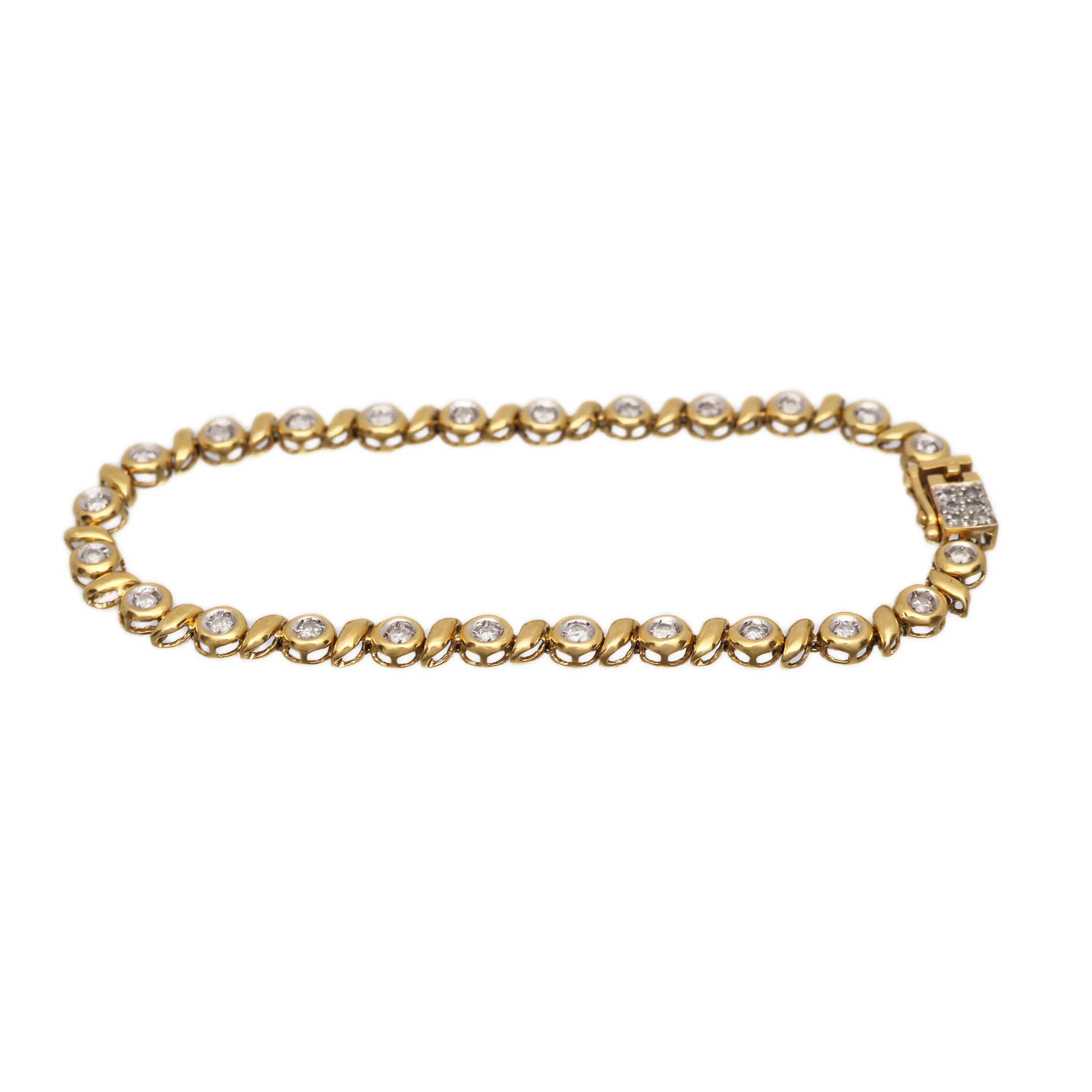 Zlatý náramek s přírodními brilianty 0,80ct - 2