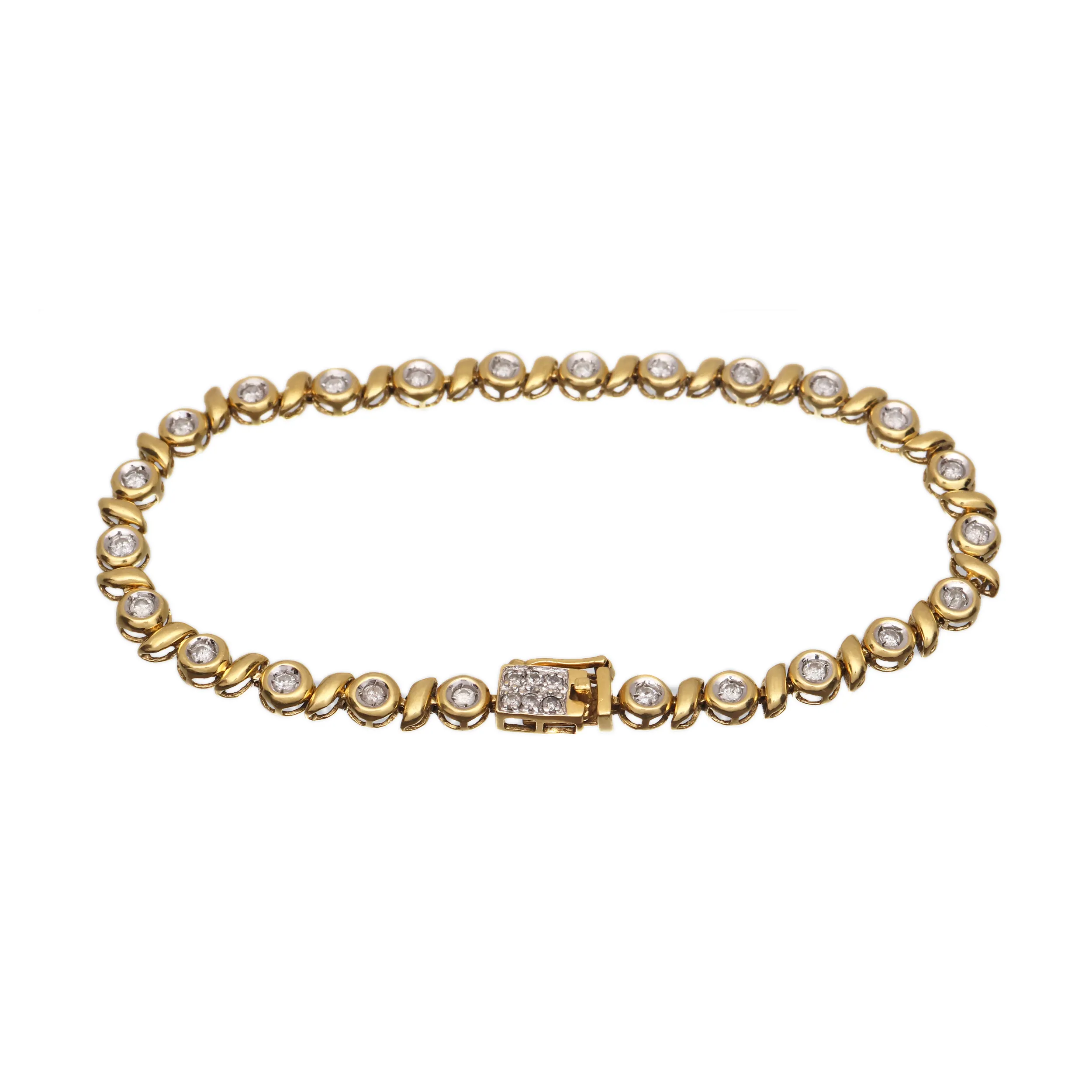 Zlatý náramek s přírodními brilianty 0,80ct