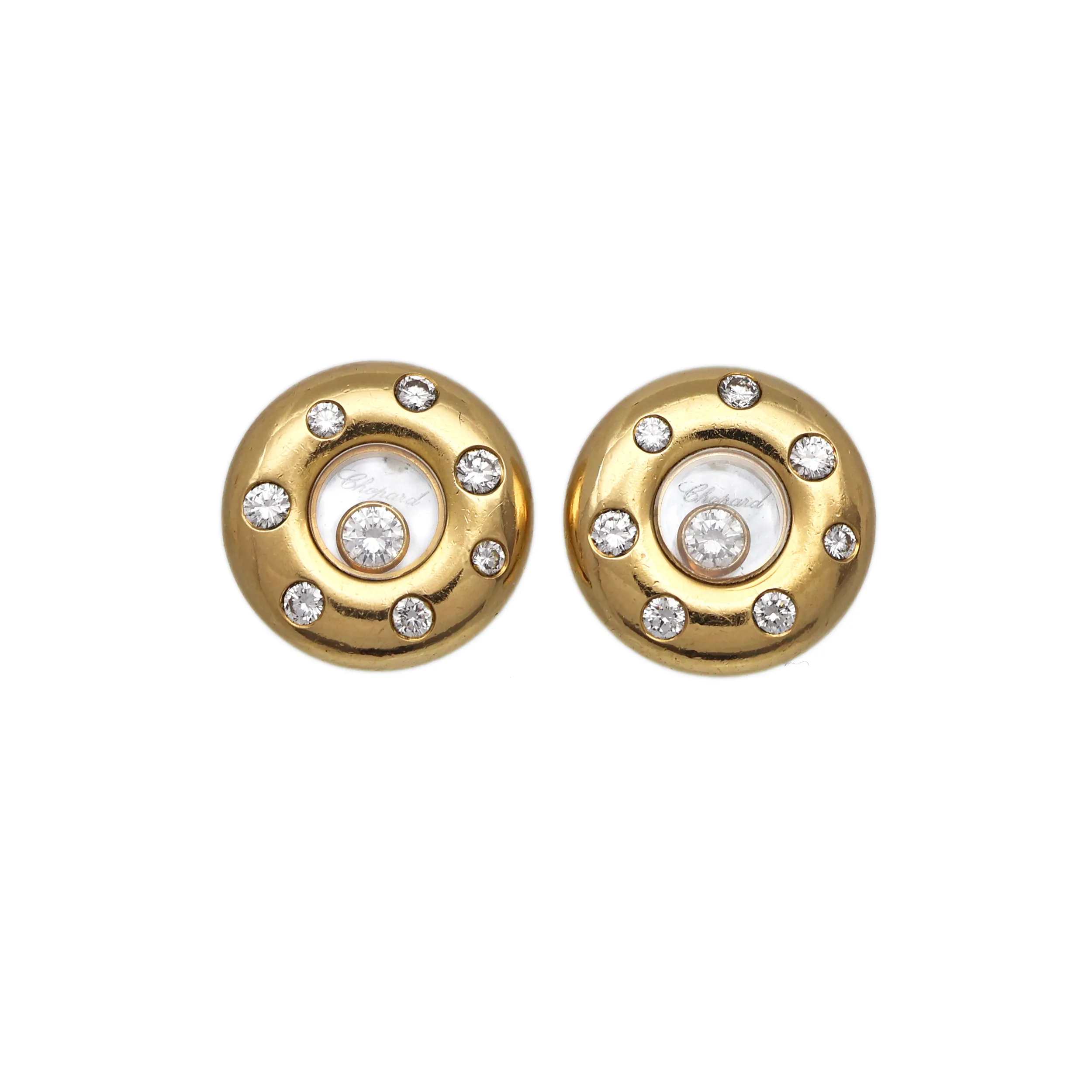 CHOPARD zlaté (18k) náušnice s brilianty - 5