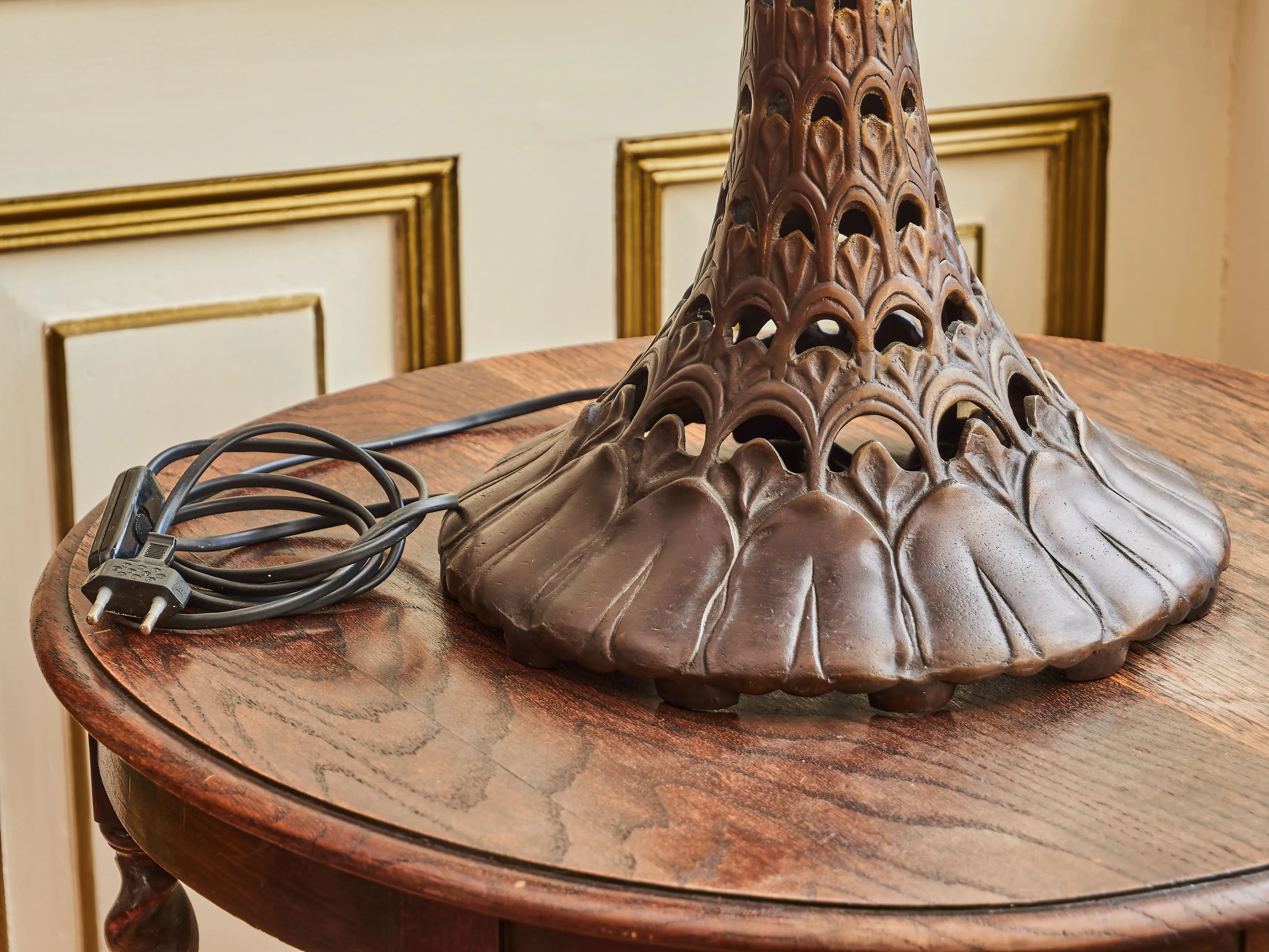Tiffany stolní lampa s vitrážovým stínidlem – výška 84 cm - 9