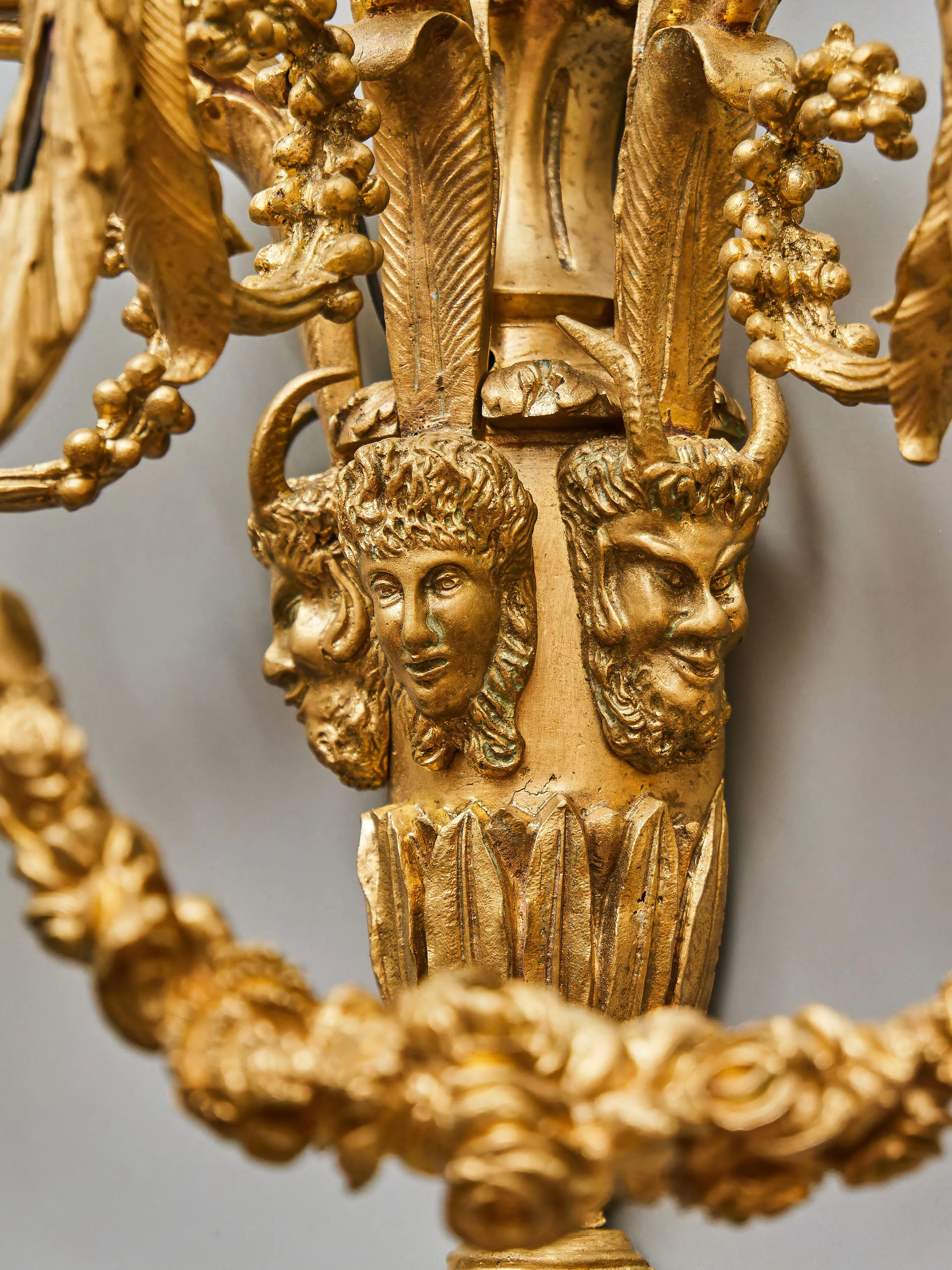 Luxusní nástěnné lampy neoklasicistní – zlacený bronz, konec 19. století - 4