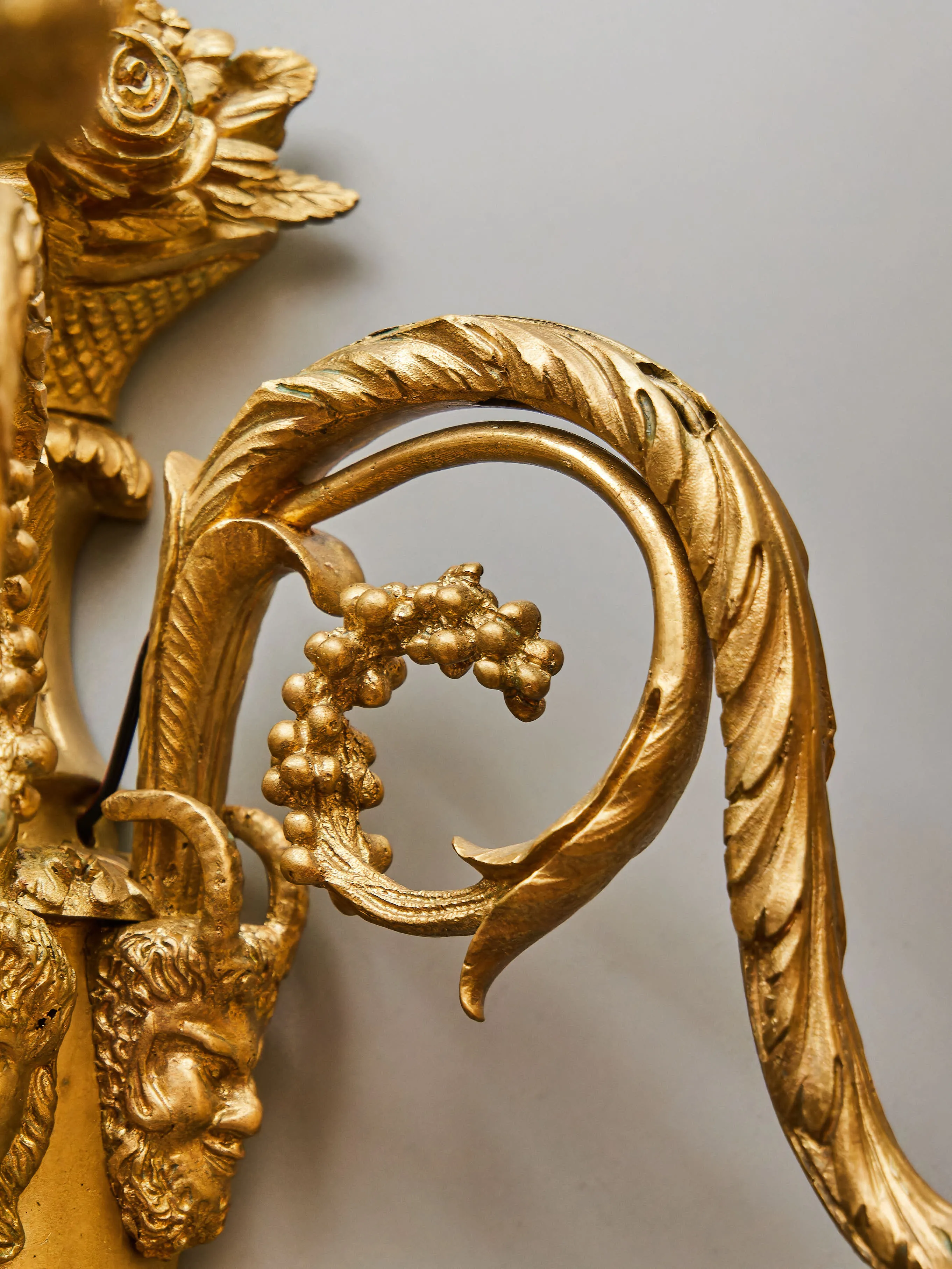 Luxusní nástěnné lampy neoklasicistní – zlacený bronz, konec 19. století - 5