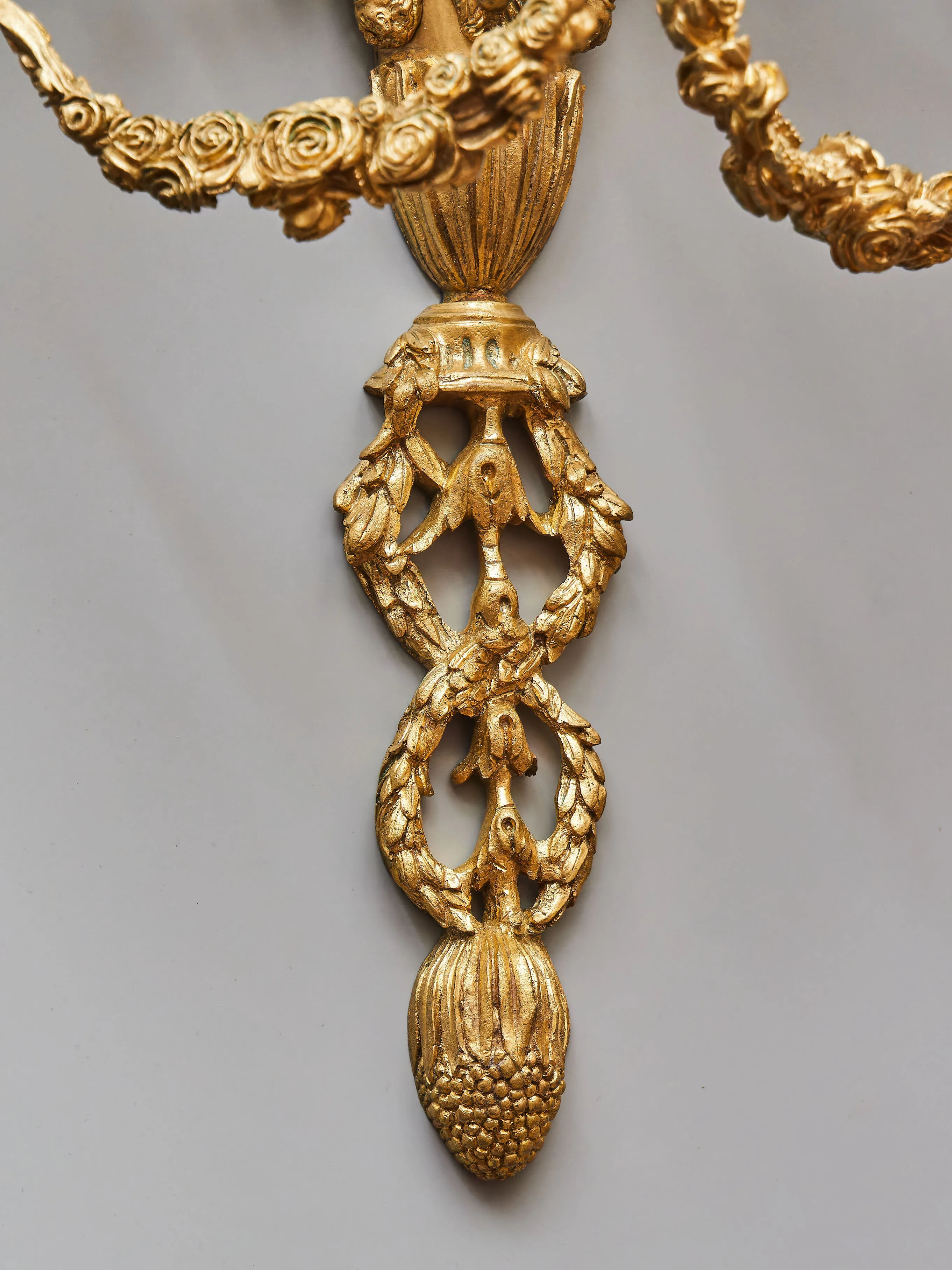 Luxusní nástěnné lampy neoklasicistní – zlacený bronz, konec 19. století - 9