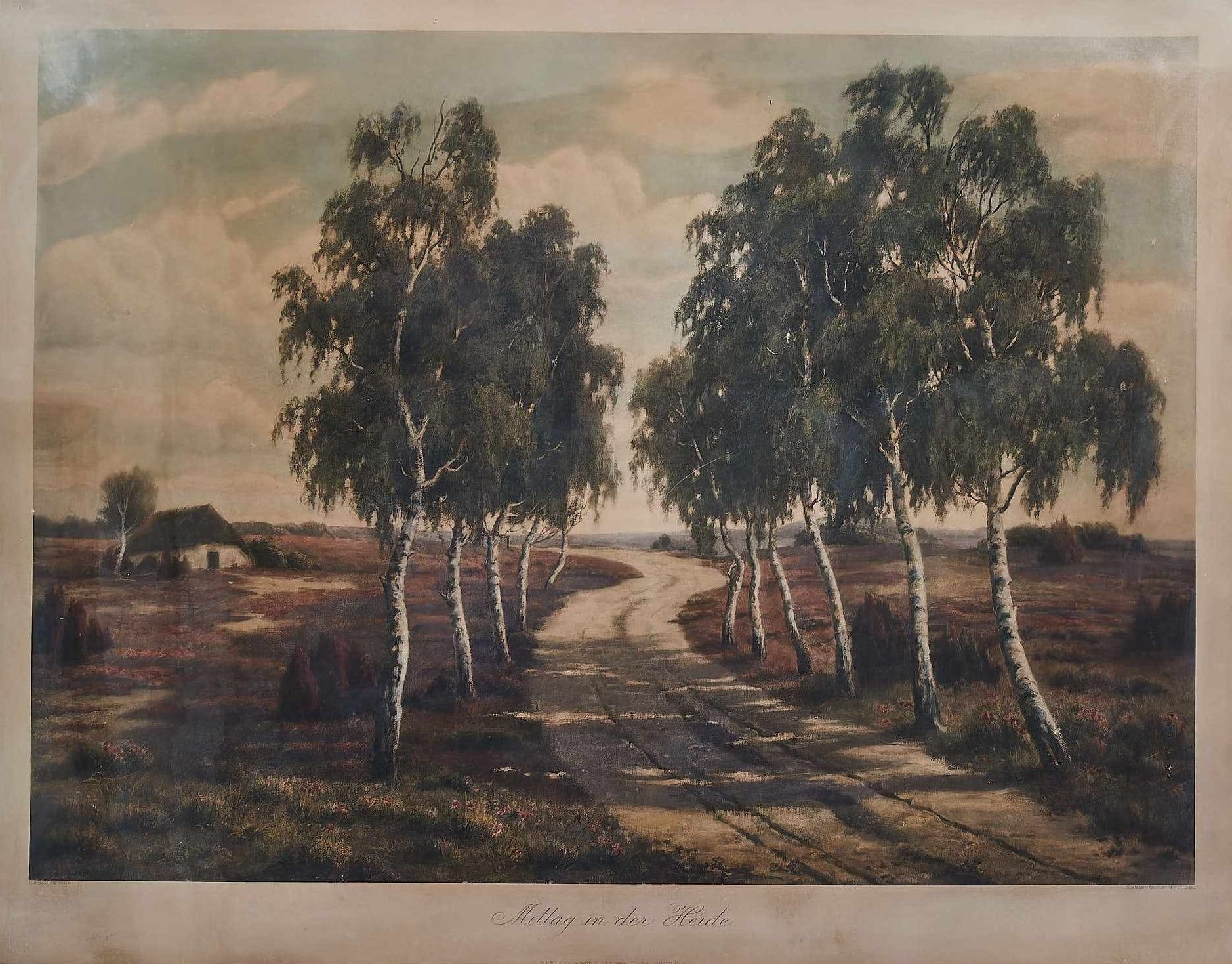 Obraz „Mittag in der Heide“ – krajina s břízami od H. Schmidta - 2