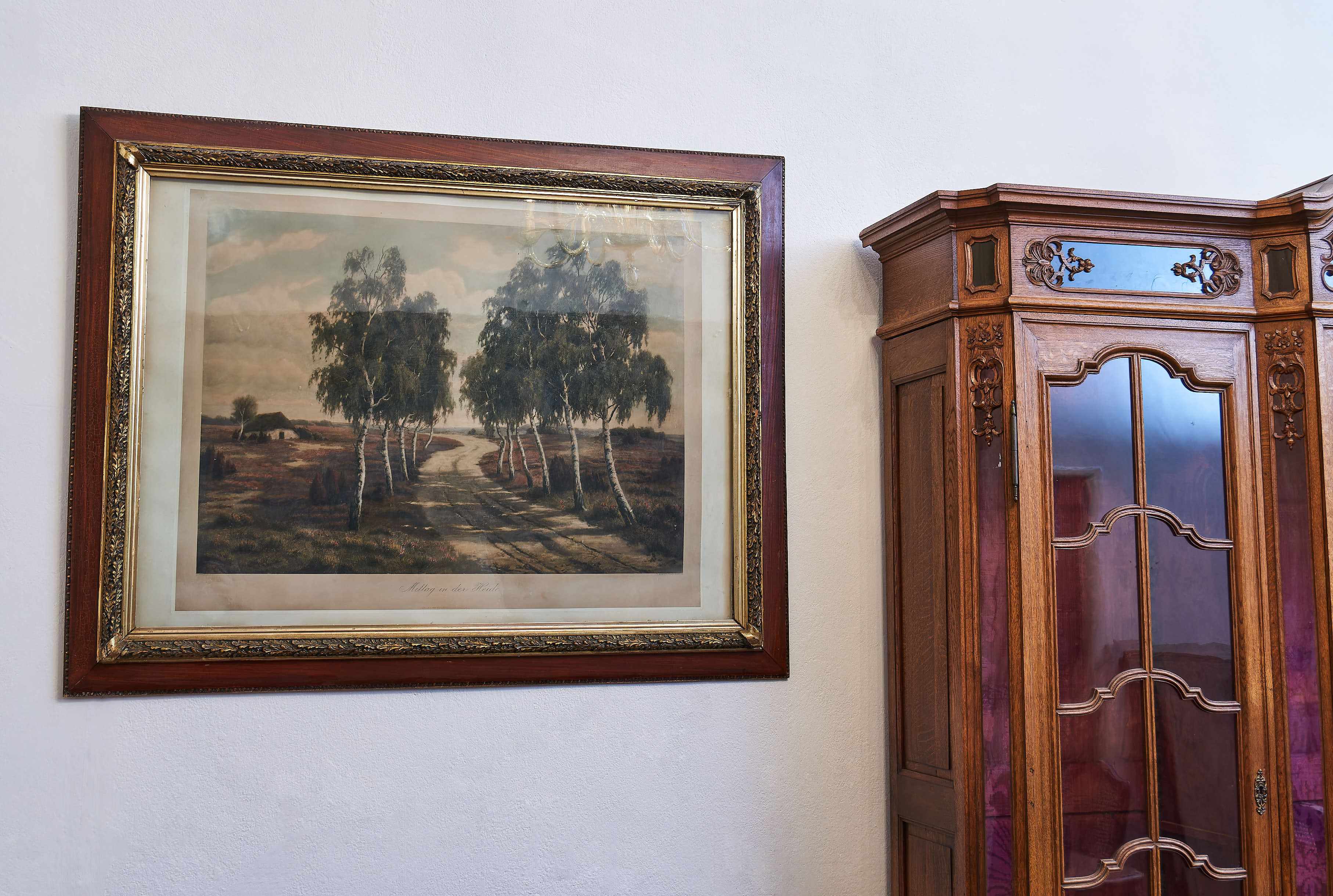 Obraz „Mittag in der Heide“ – krajina s břízami od H. Schmidta - 3