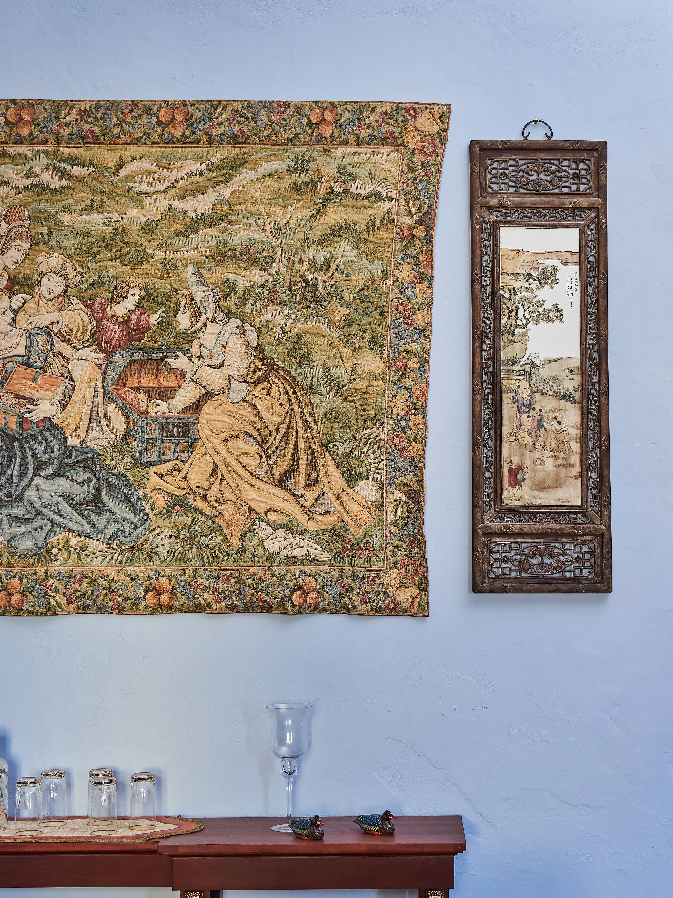 Čínský porcelánový panel s malbou dětí - 3