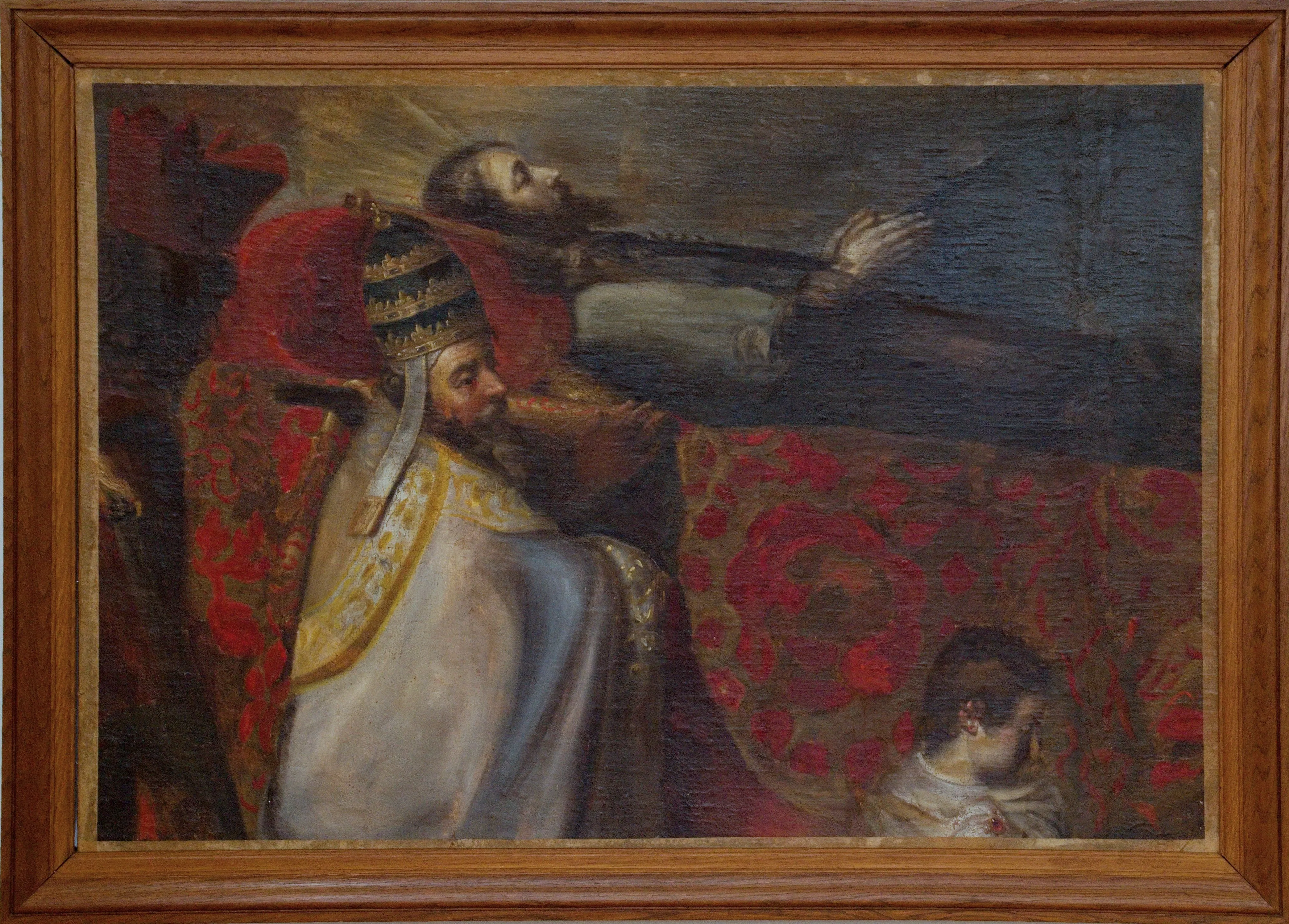 Barokní obraz – Úmrtí svatého Františka Xaverského, 18. století, olej na plátně - 2