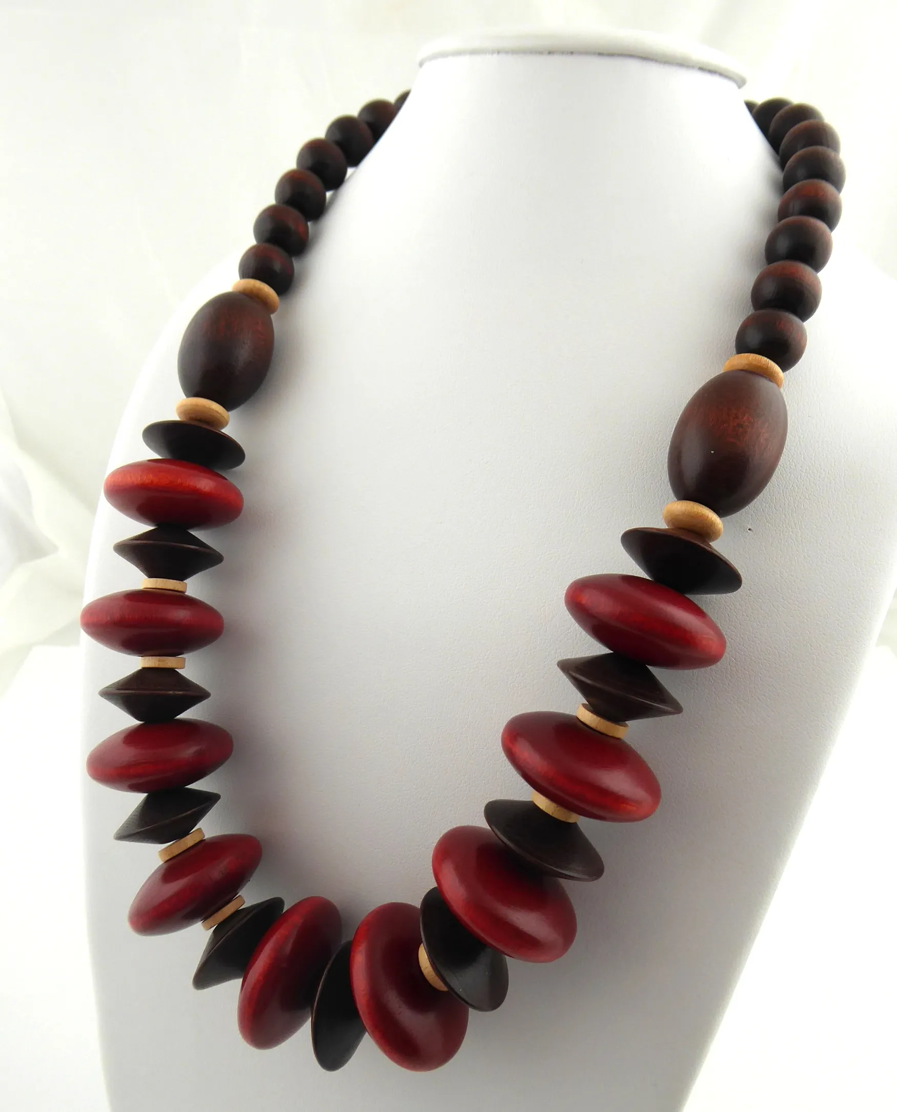 Korále z palisandrového dřeva Padouk a  Wenge - 2