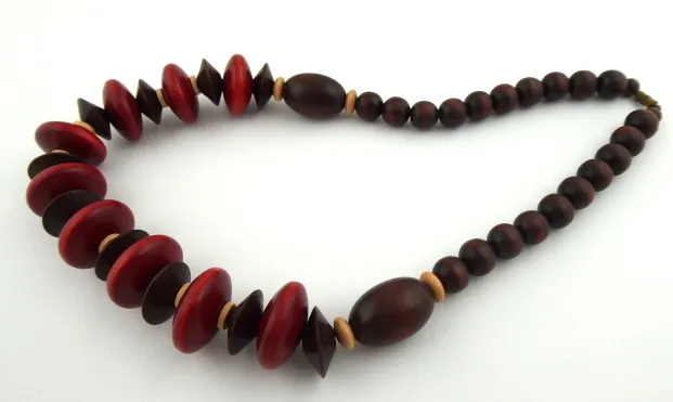 Korále z palisandrového dřeva Padouk a  Wenge - 3
